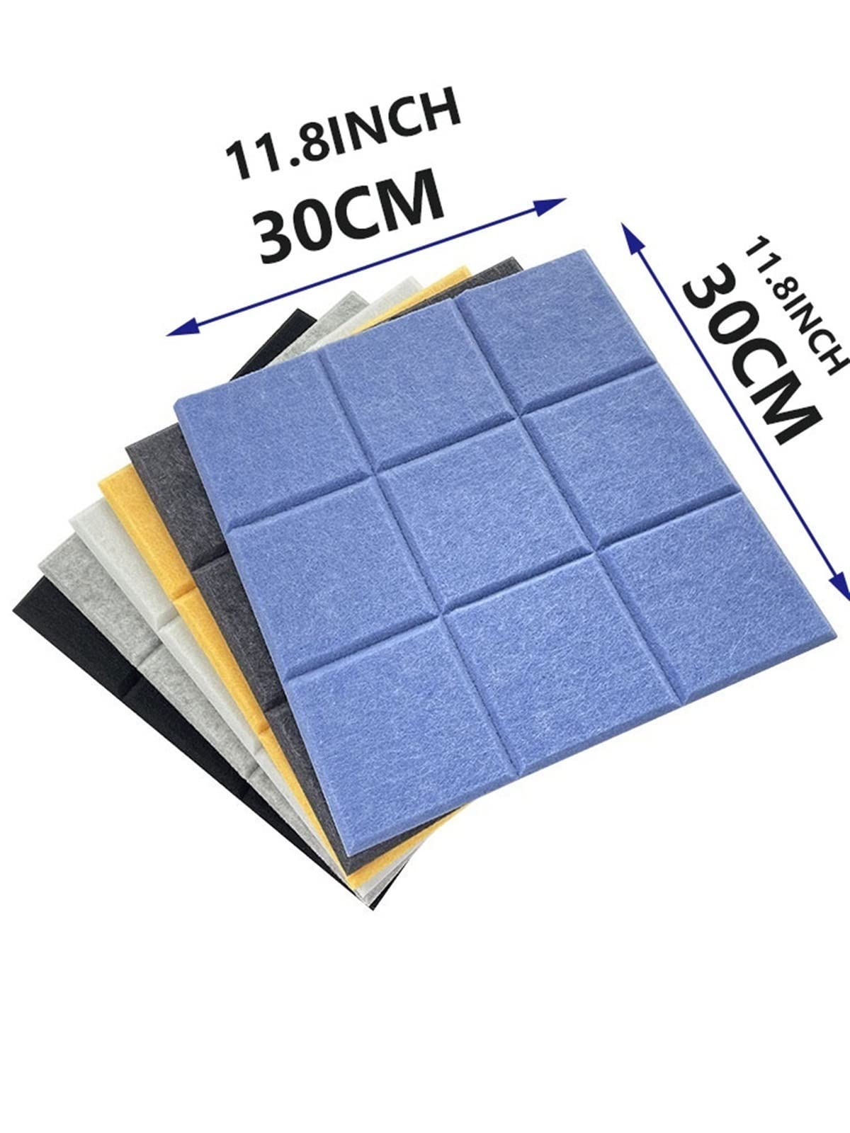 10Stück Quadratisch Akustikpaneele, schalldichte Schaumstoffplatten, Schalldichtes Interieur, Schallabsorbierende Paneele, 30x30x0.9cm,für Wand, akustische Behandlung for Studio, Zuhause und Büro (Co