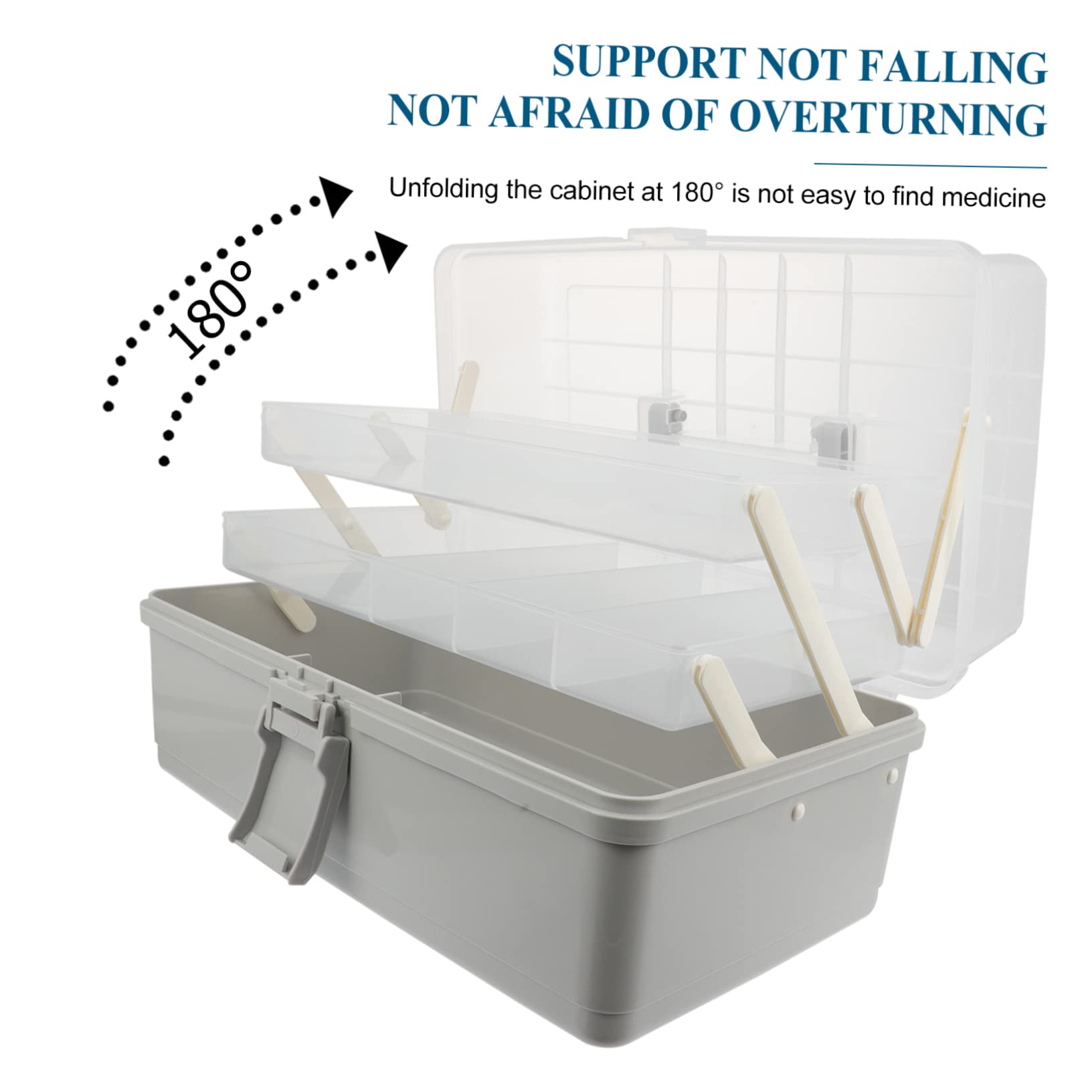 EXCEART Boîte Médicale Domestique Multi-couches en Plastique Portable et Multifonction pour Maison et Pique-niques en Plein Air Grand Espace de Rangement