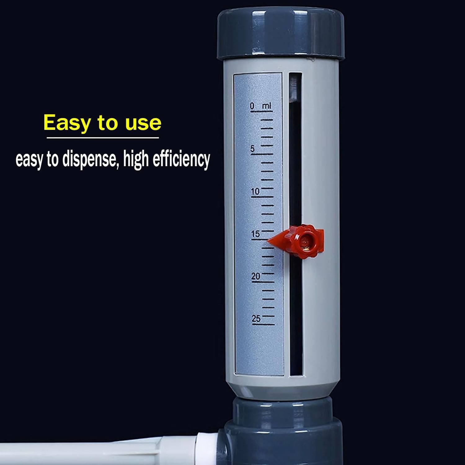 Dispensador superior de botella, dispensador de laboratorio de plástico de 1000 ml, graduación mínima de 1 ml, dispensación eficiente para soluciones acuosas y muestras bioquímicas
