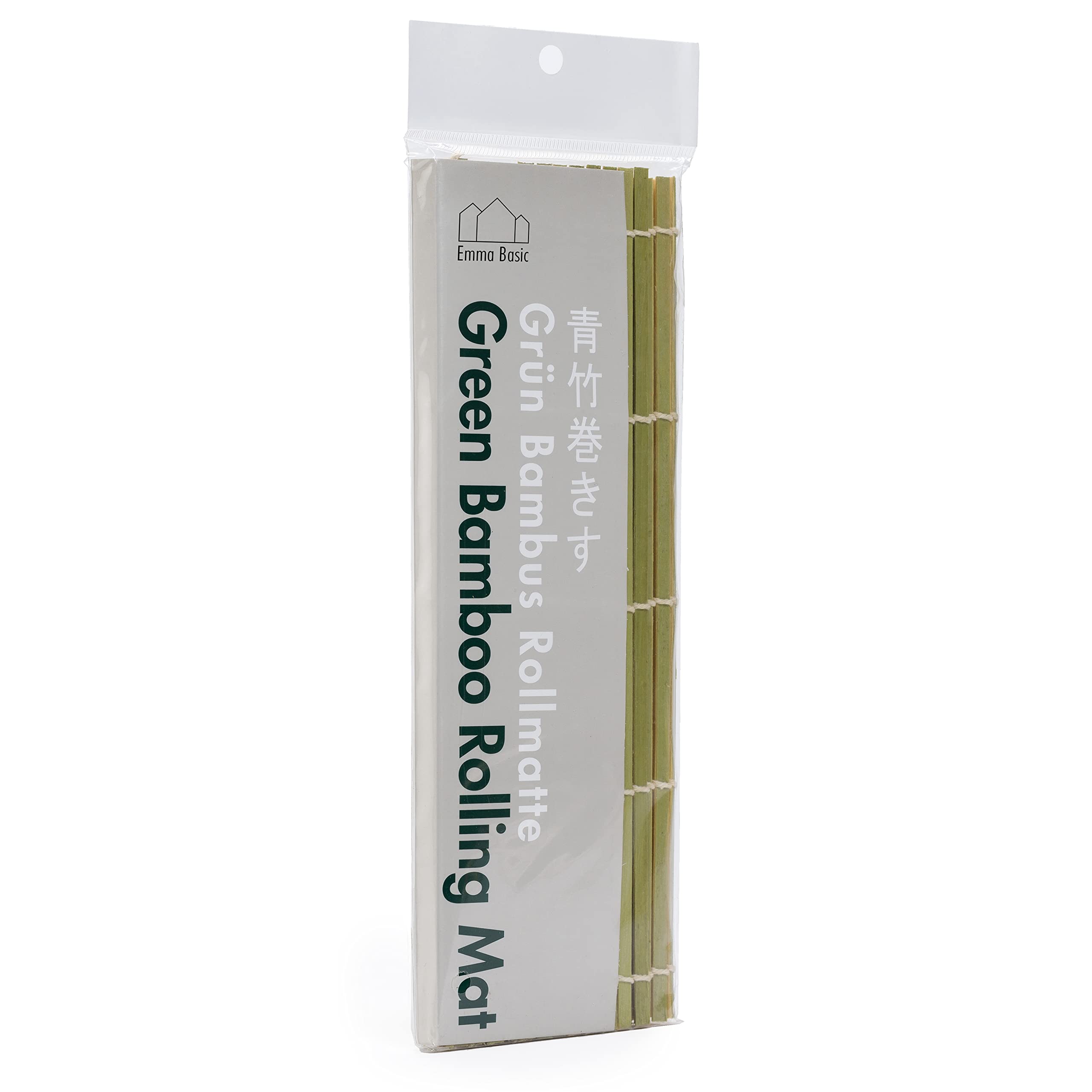 Emma Basic - Green Bamboo Rolling Mat 24cmx24cm | Sushi Mat |100% Bamboo | Easy to Use | Makisu