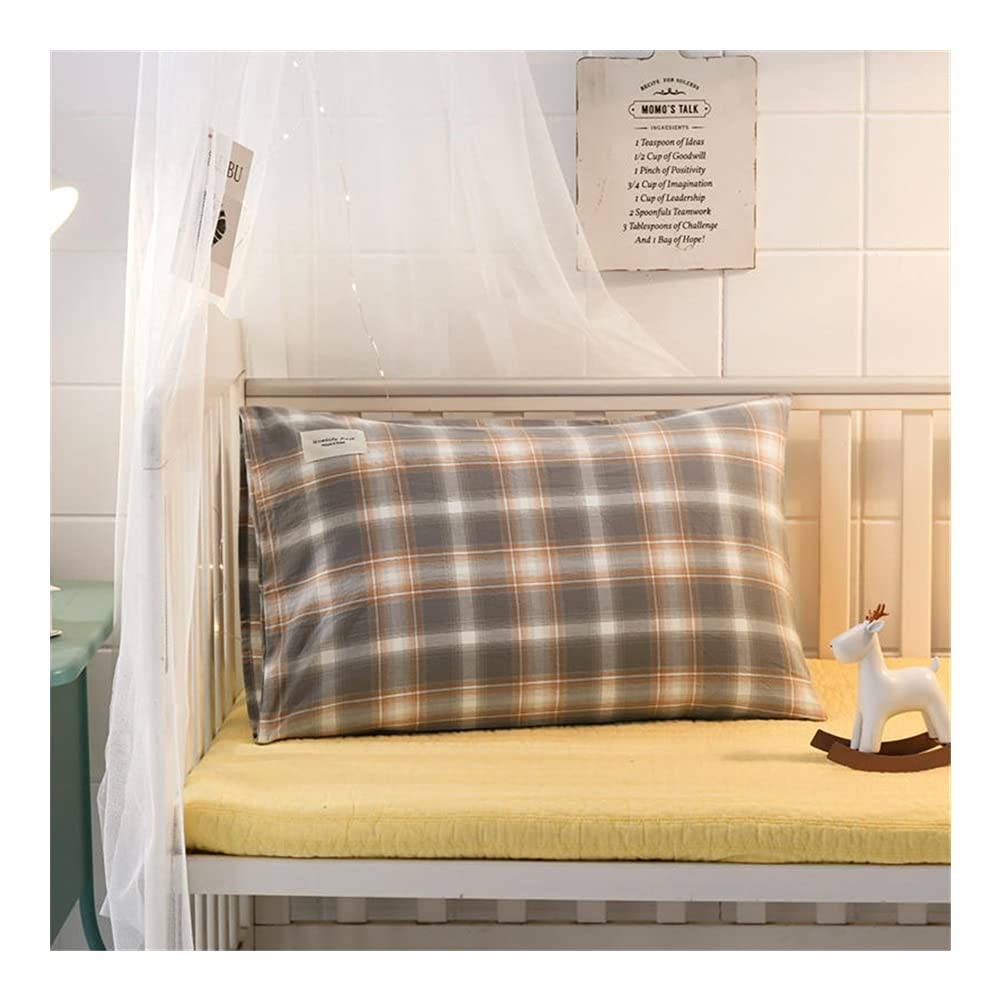 Linyuex1PC 100% Cotton Lattice Soft Pillow Case CoverPillowcase Decorative (Color : Nuoka, Size : 40x60cm 1pc)