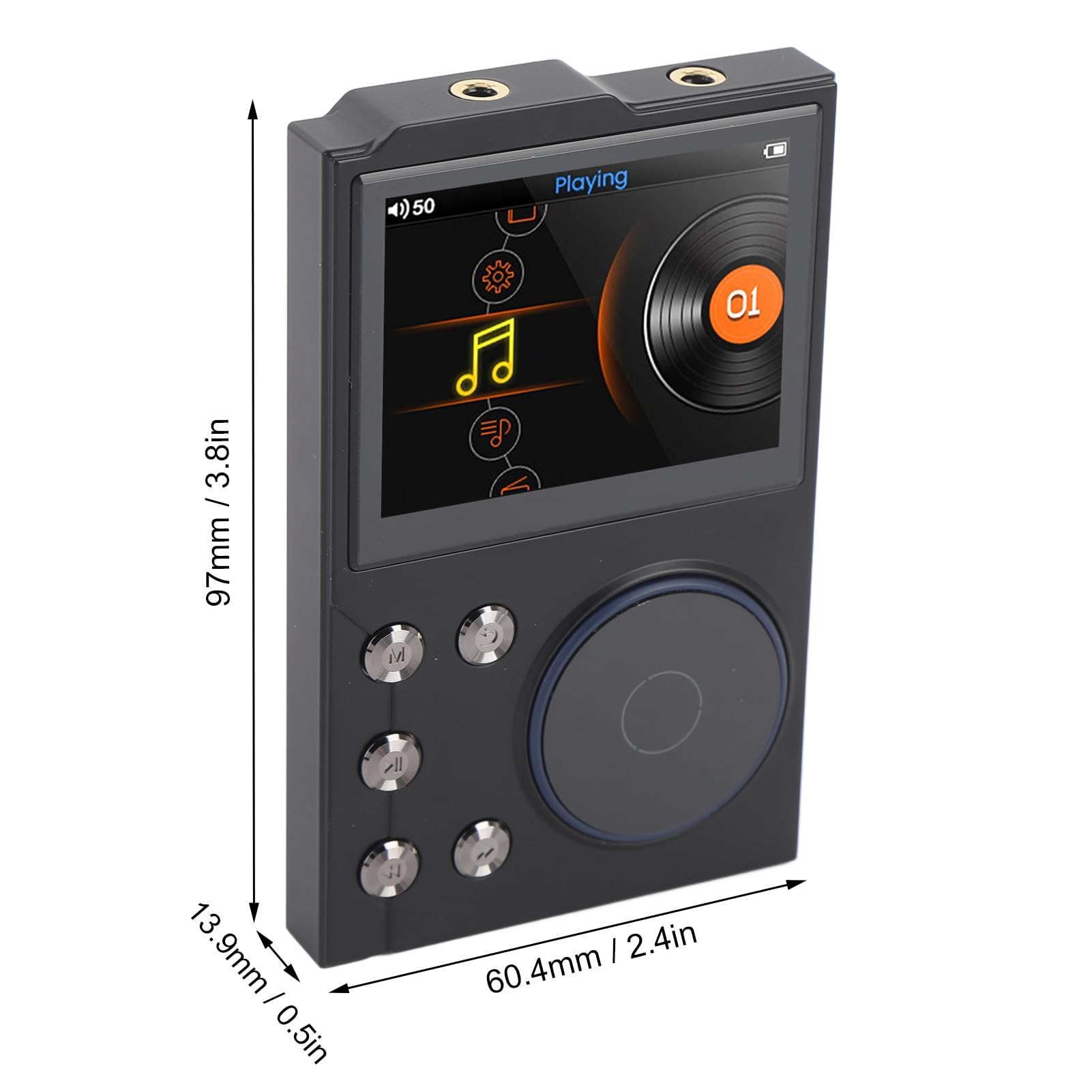 Reproductor de MP3 HiFi con Bluetooth, 16 GB Bluetooth 5.3 HiFi DSD DAC FLAC Audio Player - Reproductor de música de alta resolución sin pérdidas con pantalla HD de 2,4 pulgadas, soporta hasta