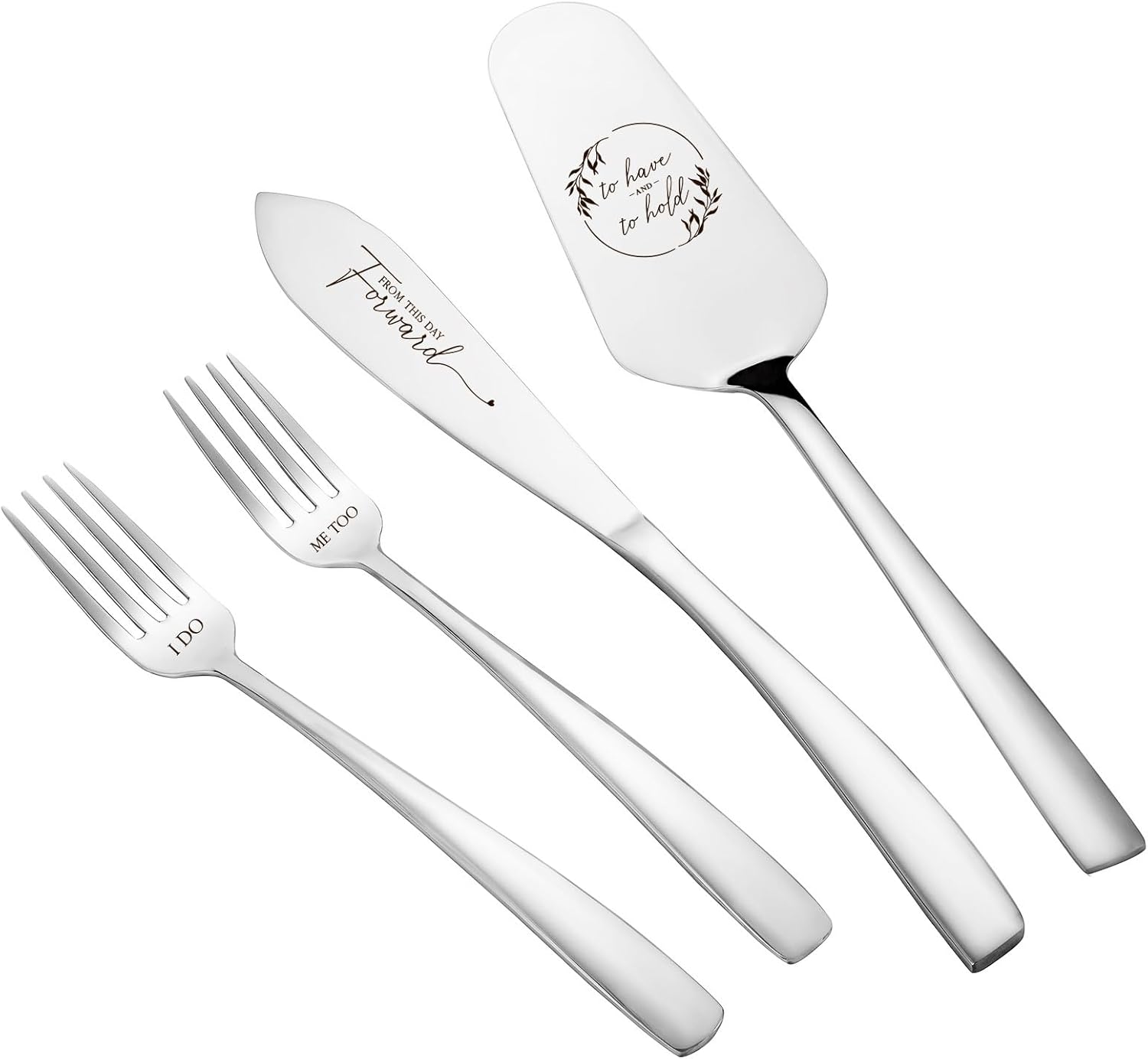 AW BRIDAL ME Too and I Do Wedding Cake Knife and Server Set with Forks