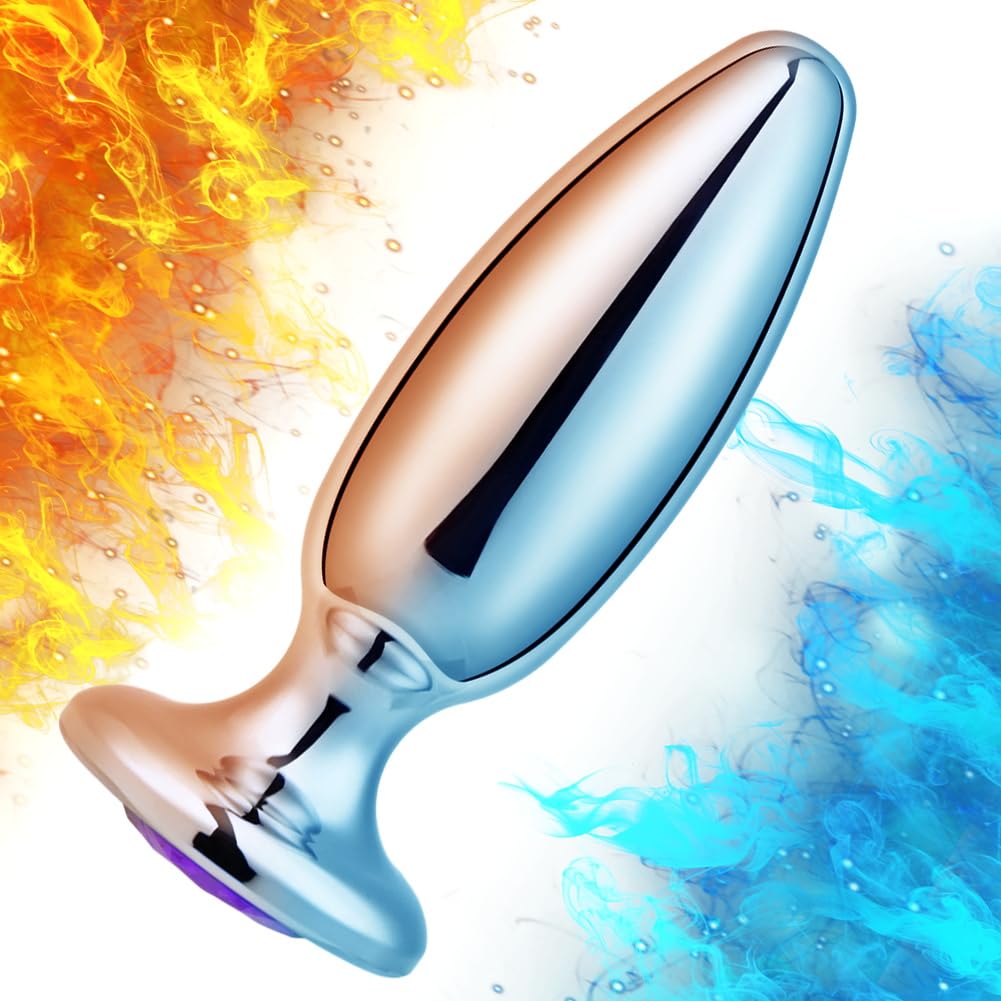 SXOVO Plug Anale Dilatatore in Metallo Plug Anale a Proiettile per Stimolazione della Prostata Butt Plug Analesex Toy con Diamante Viola Toys Sessuali per Donna Uomini Coppie