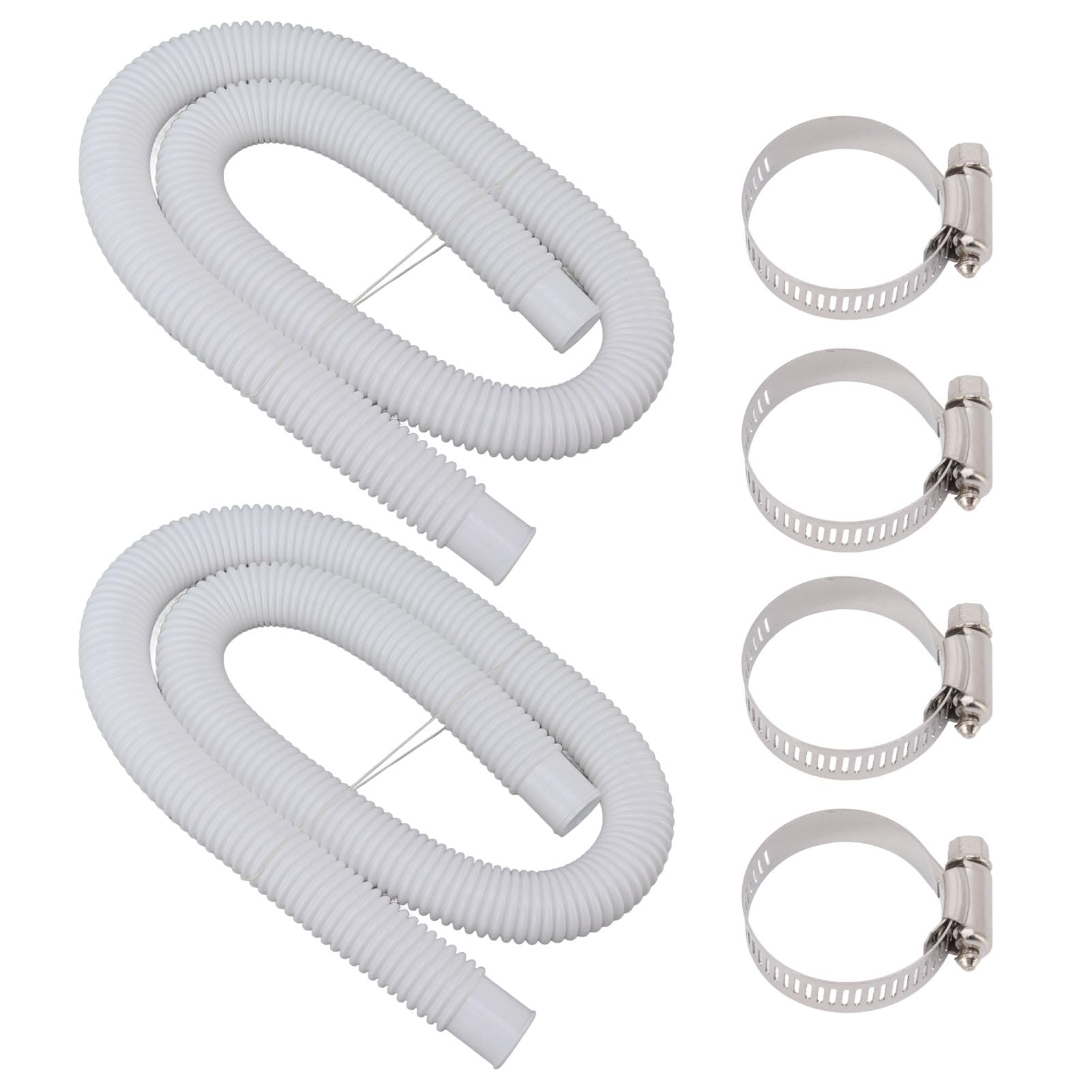 Pool hose clamp kit, above ground pool hose replacement, easy installation, suitable for 300, 330, 530, 1000 gallon pumps, high strength PVC material, compact design