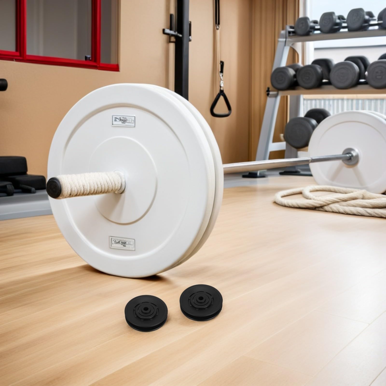 Juego de 8 Poleas de Cojinete para Gimnasio Cubierta Protectora de Polvo, Material Pa6 Resistente, Compatibles Equipos de Gimnasio y Uso en Casa