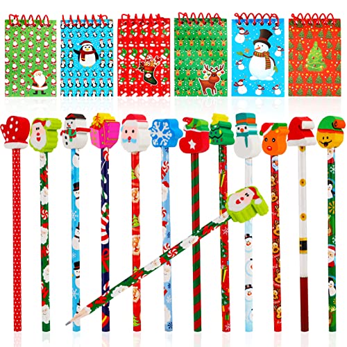 Set de 24 lápices navideños y mini cuadernos HOWAF miniatura 1
