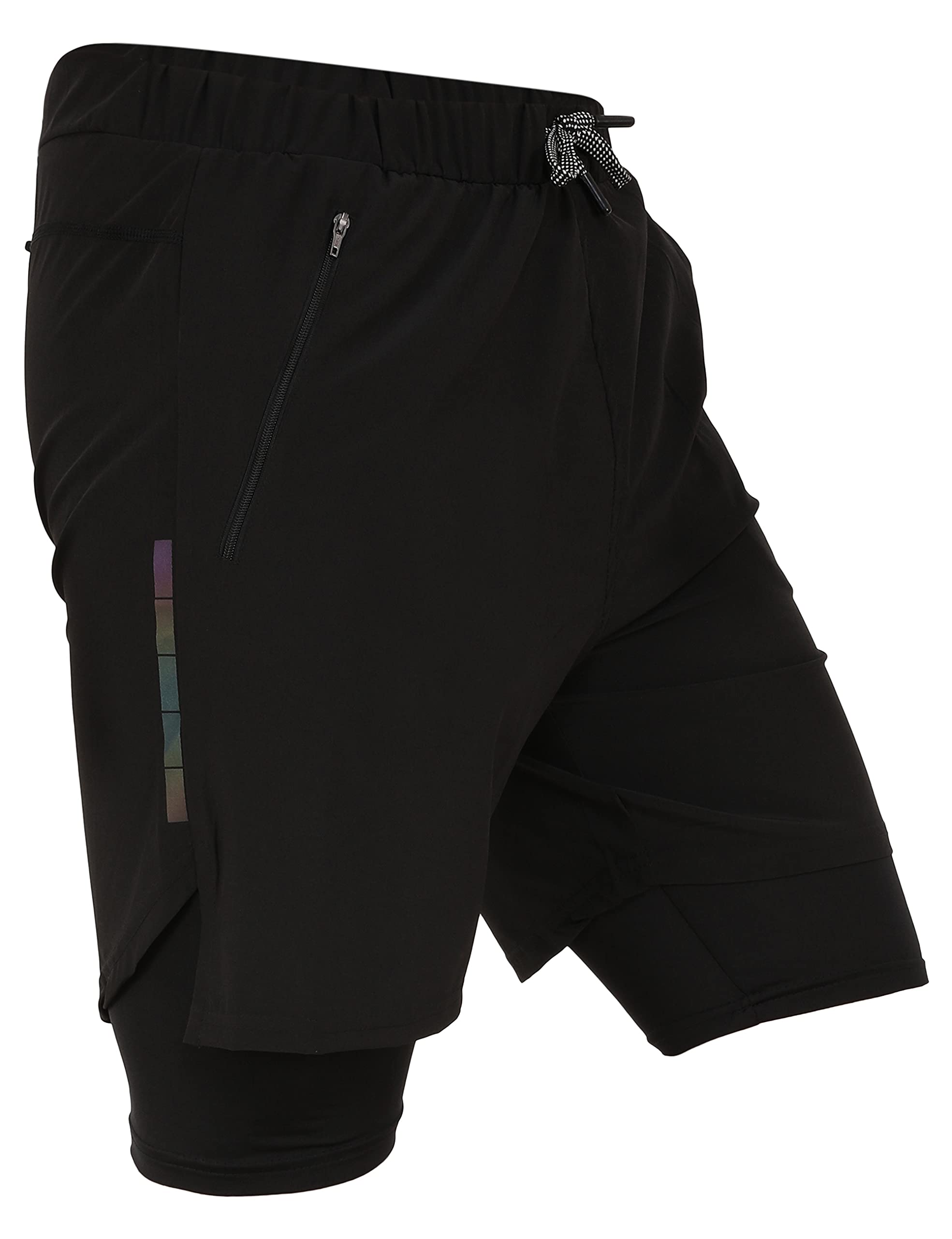 train hard Men's 2 in 1 Running Shorts Gym Workout Quick Dry Mens Shorts with Phone Pocket-picture-35