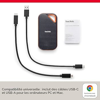 SanDisk SSD portable Extreme PRO de 2 To – jusqu'à 2 000 Mo