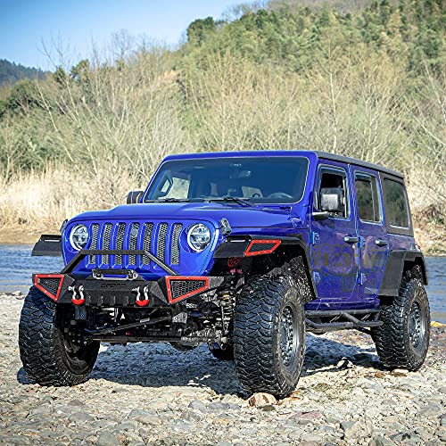 Image of OEDRO Fender Flares w /Signal Lights Compatible with 2018-2026 Jeep Wrangler JL & JLU Unlimited (2-Door & 4-Door), Off-Road Widened Steel Front & Rear 4 PCS Set