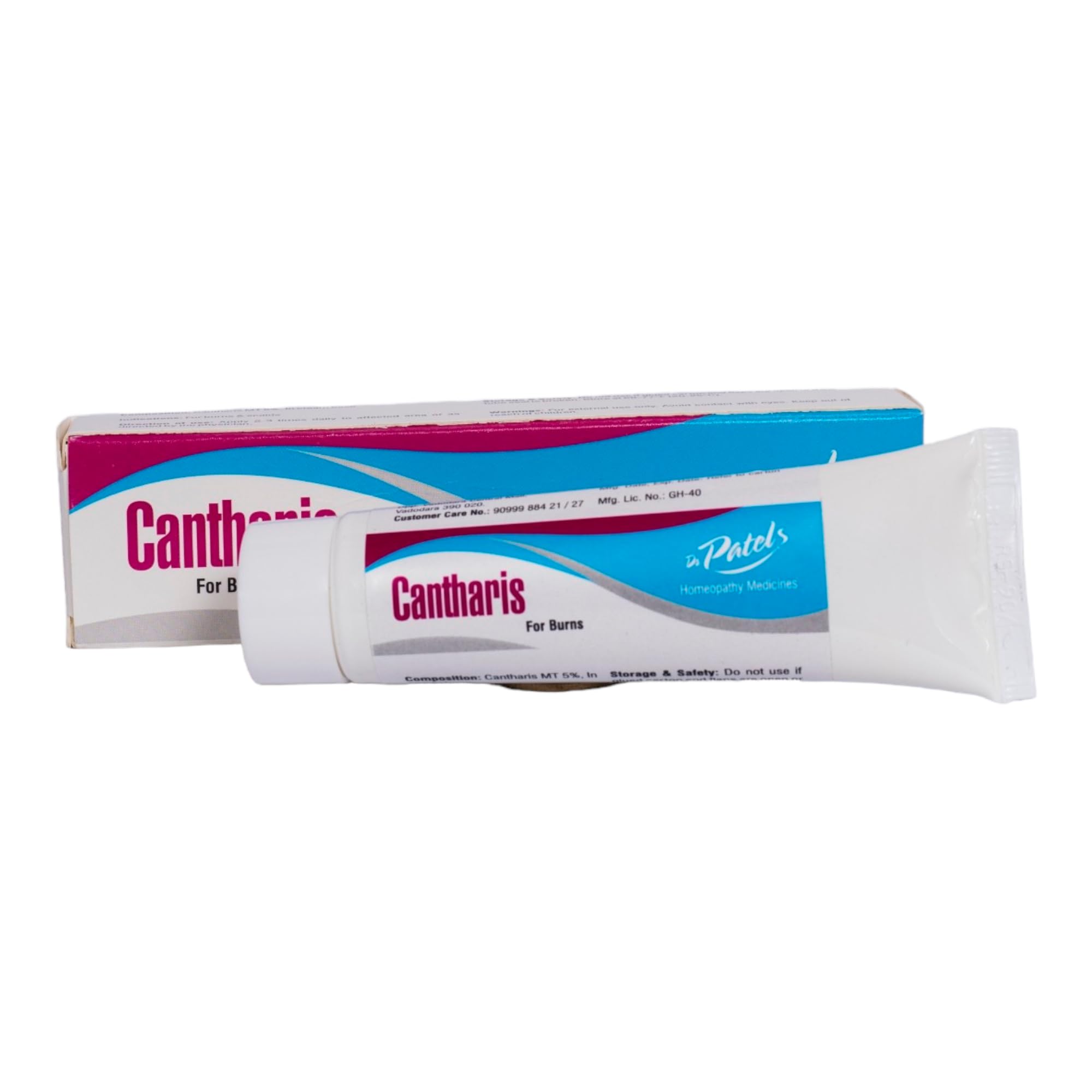 Dr Patel's Homeopathic Cantharis Ointment - Natural Relief Cream for Burns and Scalds- 25gms