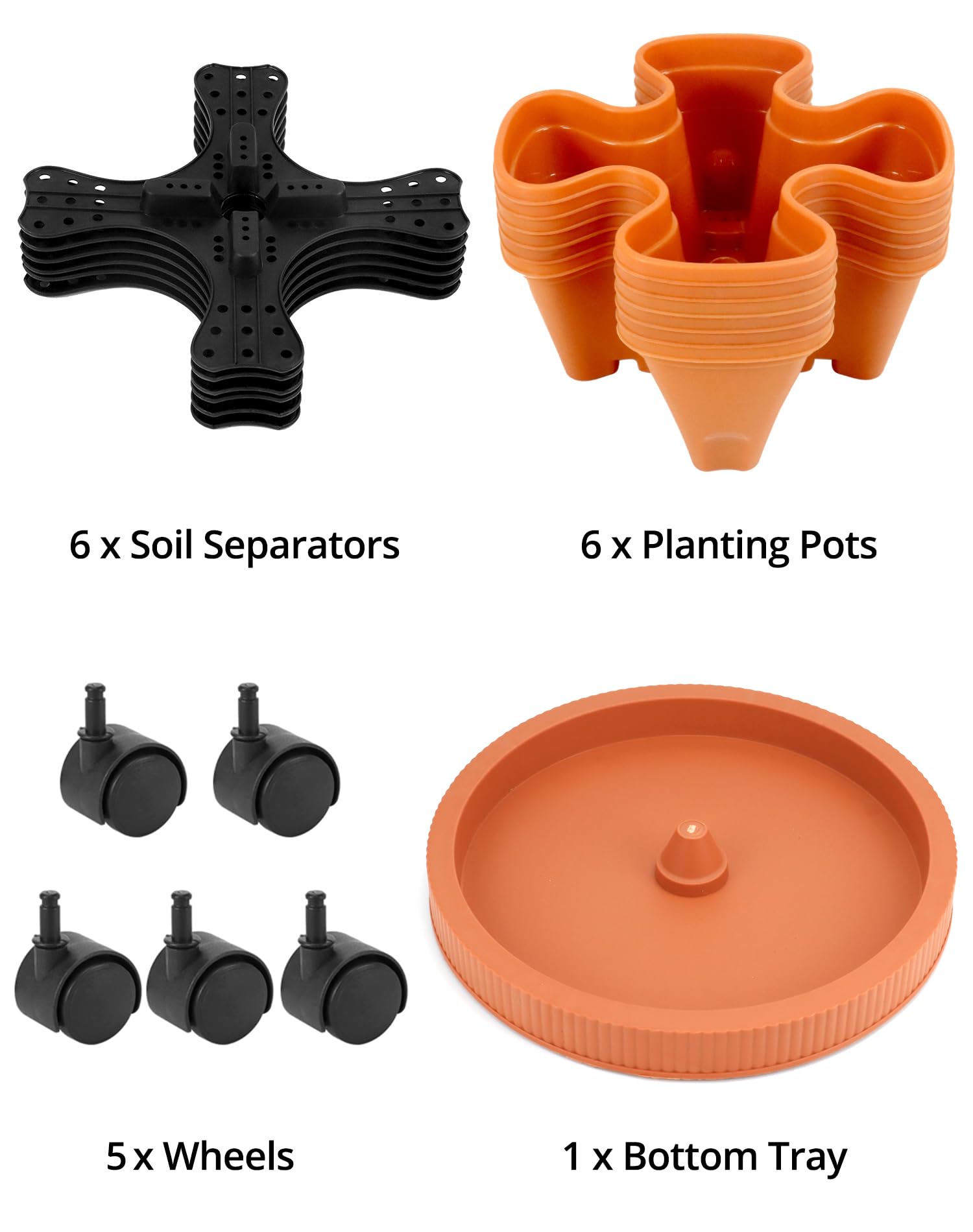 QWORK® 6 livelli fioriera verticale, Vasi per piante impilabili in plastica, Verdure impilabili, Fragole, Fiori