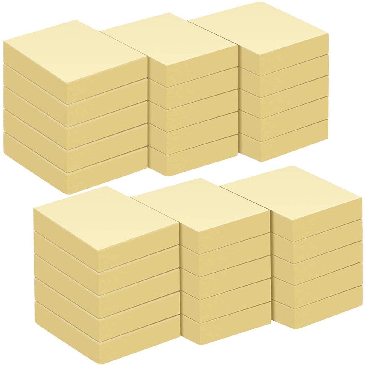 ZCZN 30 bloków karteczek samoprzylepnych 38 x 51 mm, karteczki samoprzylepne, żółte kanarki, 100 kartek/blok, małe