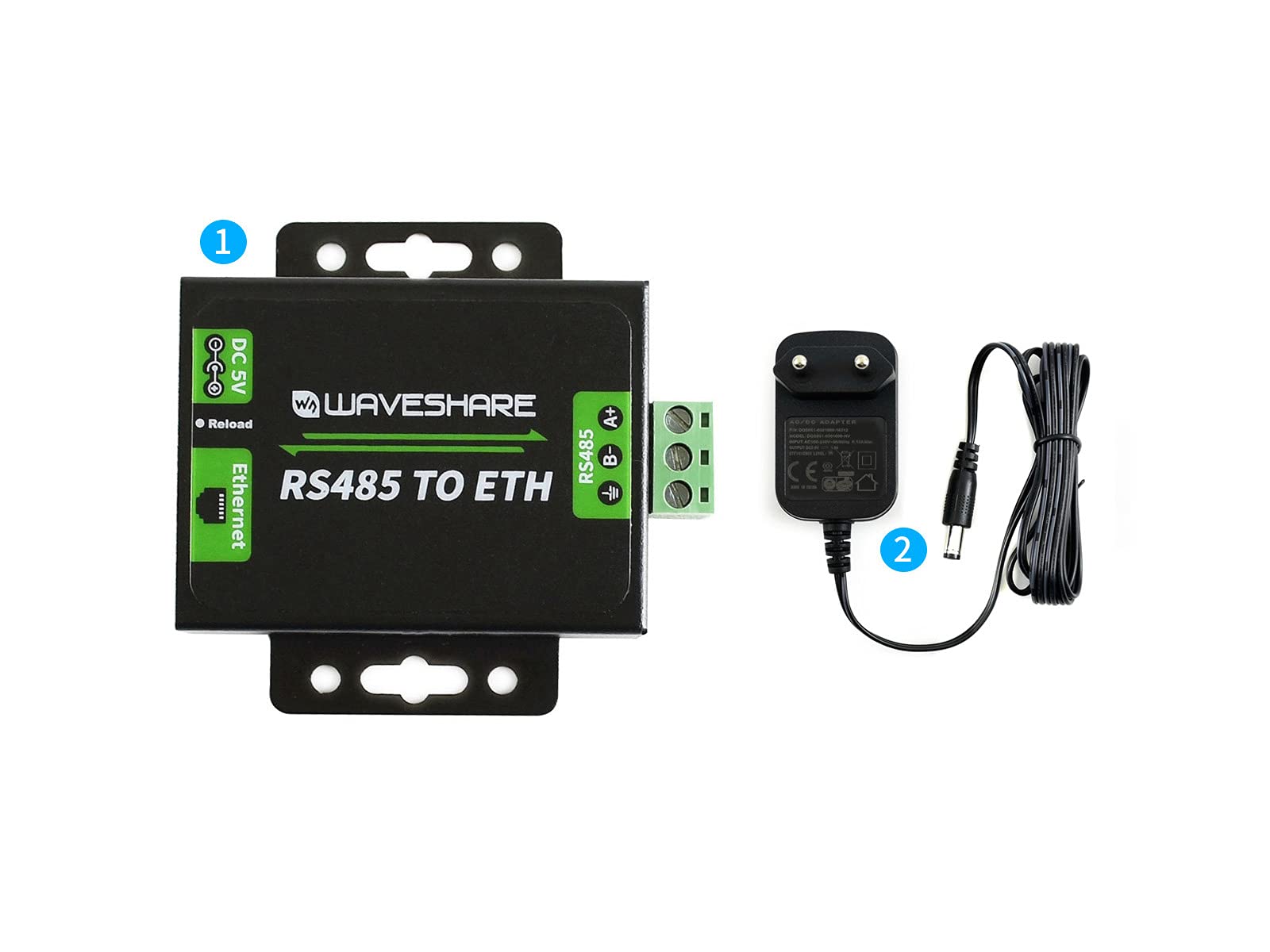 Waveshare RS485 to Ethernet Converter M0 Series 32-bit ARM Processor Supports DNS Domain Name Resolution Customized Registration Packets Heartbeat Packets Configurable via Webpage GET and Post