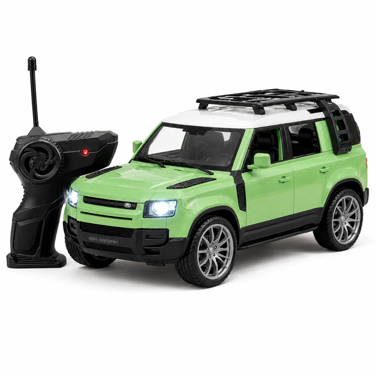 MiniExplorer SUV Defender Remote Control RC Car with Real Smoke | High Speed Racing Toy with LED Lights | Rechargeable Battery | Fully Functional RC Vehicle for Kids Boys & Girls-image-24