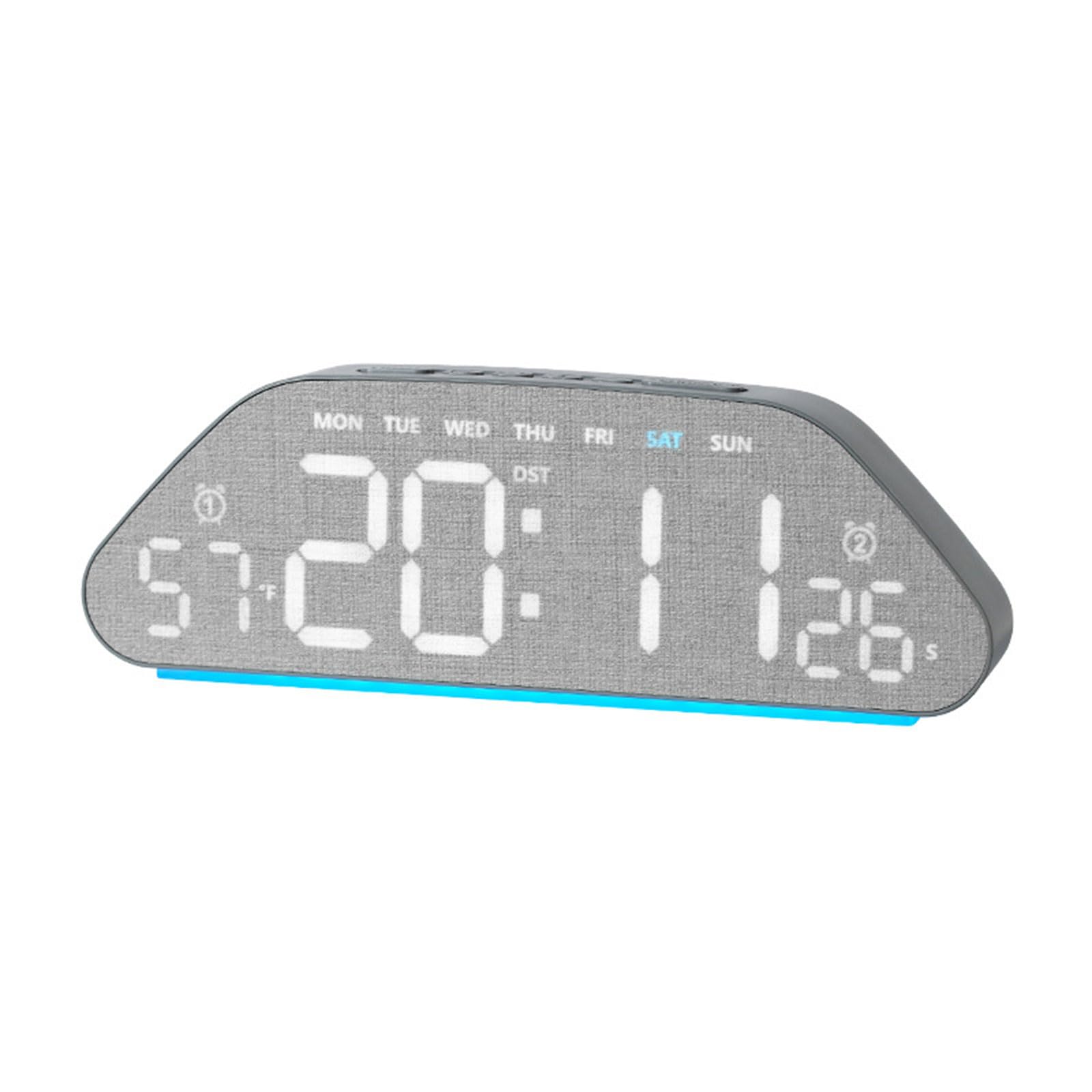 Kalttoy Alarm Clocks for Bedroom LED Digital Clocks Desk Alarm Clock with Day of Week, Duals Alarms Clock for Living Room Decors Desk