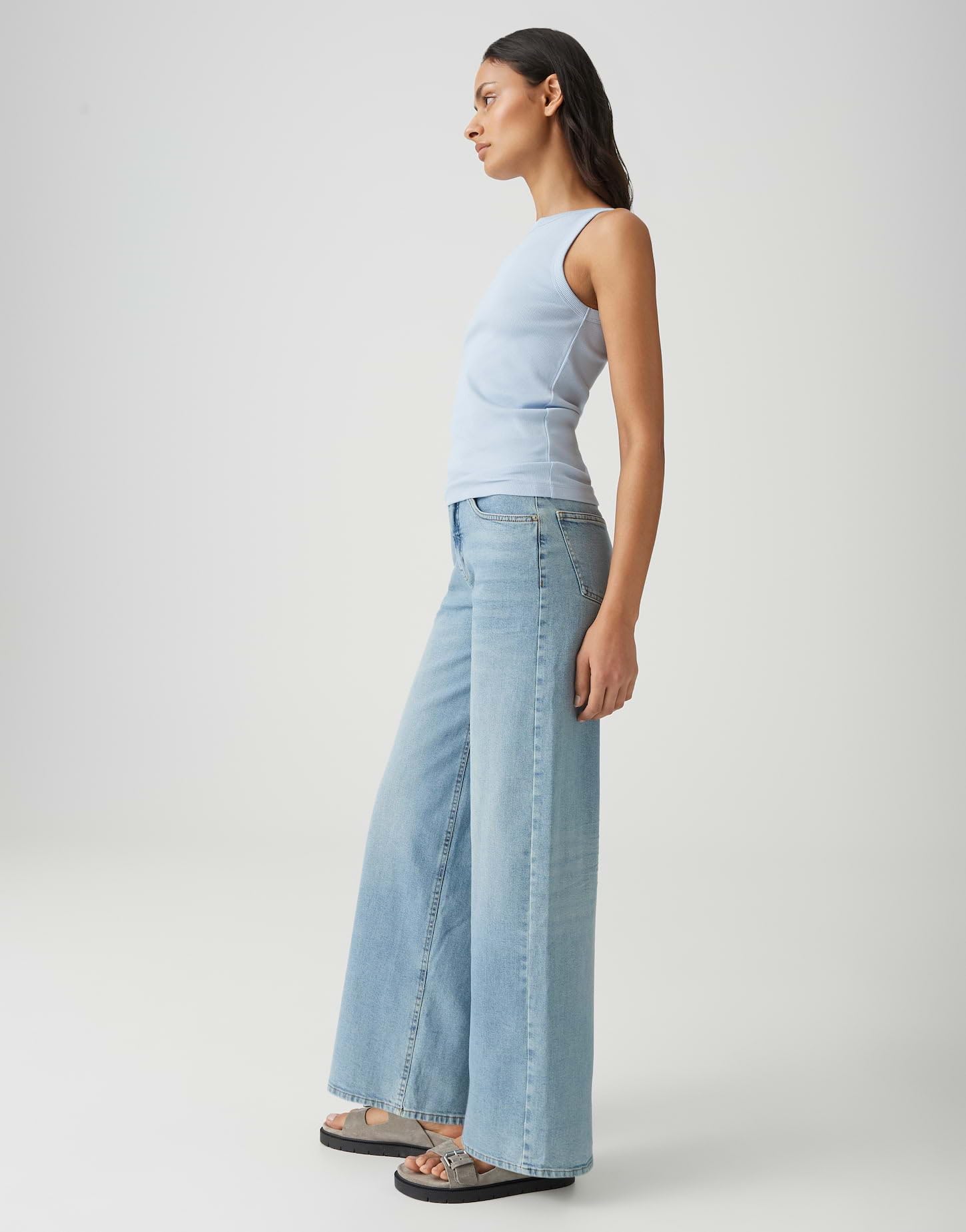 OPUS Damen Palazzo | MIVA Retro Palazzo Jeans mit elastischem Komfortbund Mid Rise