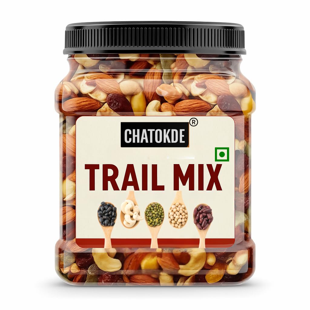 CHATOKDE Rozana Premium Mixed Dry Fruits, 1 Kg,(Jar Pack) Vegetarian Trail Mix with Almond, Cashews, Dates, Raisins, Sunflower & Pumpkin Seeds-image-2