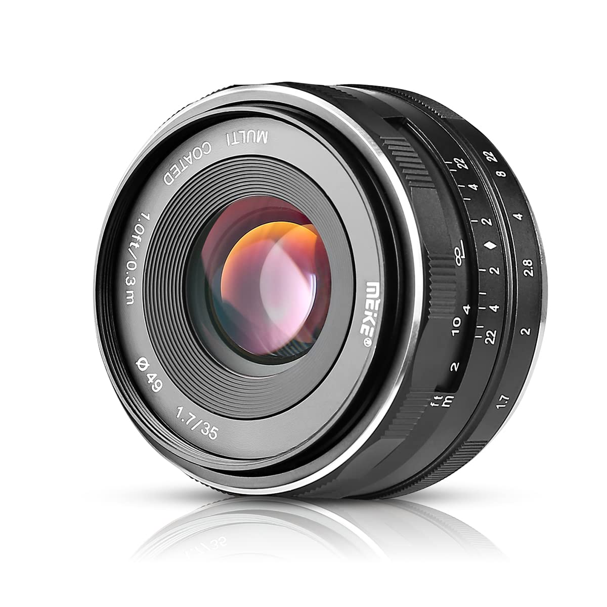 Meike 35mm F1.7 Large Aperture Manual Prime Fixed Lens APS-C for Sony E-Mount Digital Mirrorless Cameras A7III A9 NEX 3 3N 5 NEX 5T NEX 5R NEX 6 7 A6400 A5000 A5100 A6000 A6100 A6300 A6500