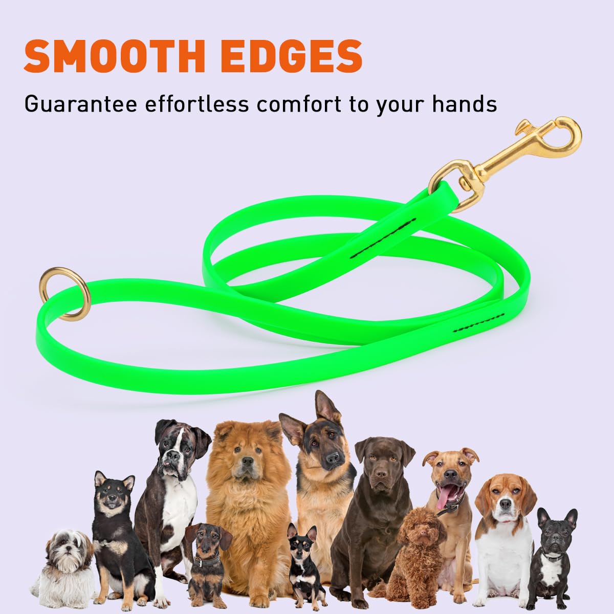 Viper Biothane K9 Working Dog Leash Waterproof Lead for Tracking Training Schutzhund Odor-Proof Long Line with Solid Brass Snap for Puppy Medium and Large Dogs 6ft, Tropical Green - image 7