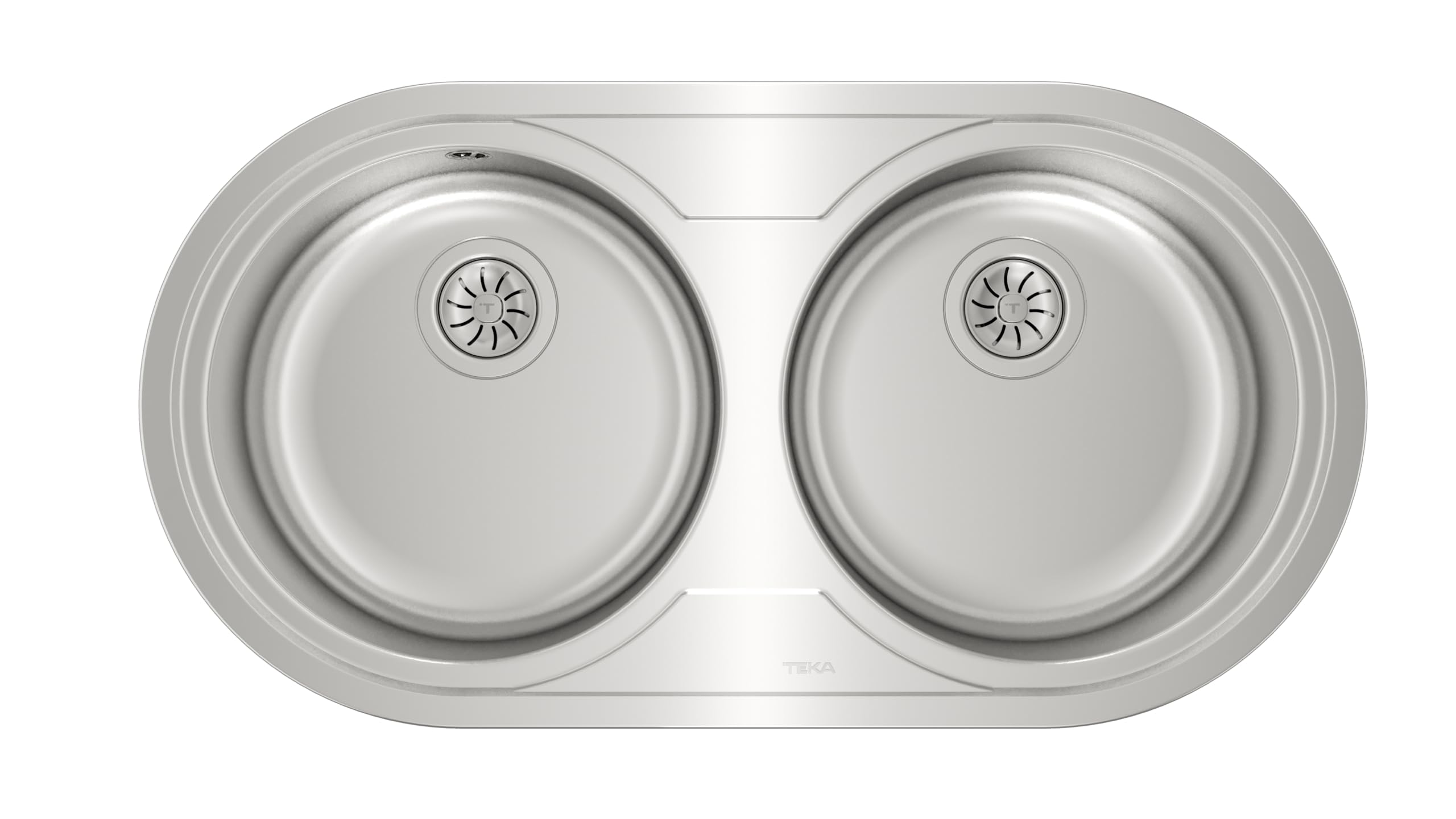 TEKA Fregadero de Dos Cubetas en Acero Inoxidable 18/10, Válvula Canasta 3 ½”, Profundidad 150mm, Instalación Encastrada para Mueble de 90cm, Modelo Duetta 2C