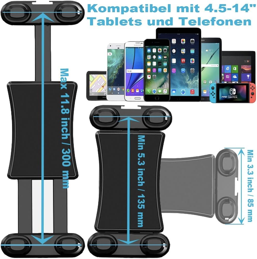 Support de tablette, tapis de course, vélo d'appartement, support de tablette, rotatif à 360 °, support de tablette pour spinning, support de microphone, guidon de bureau pour smartphones et