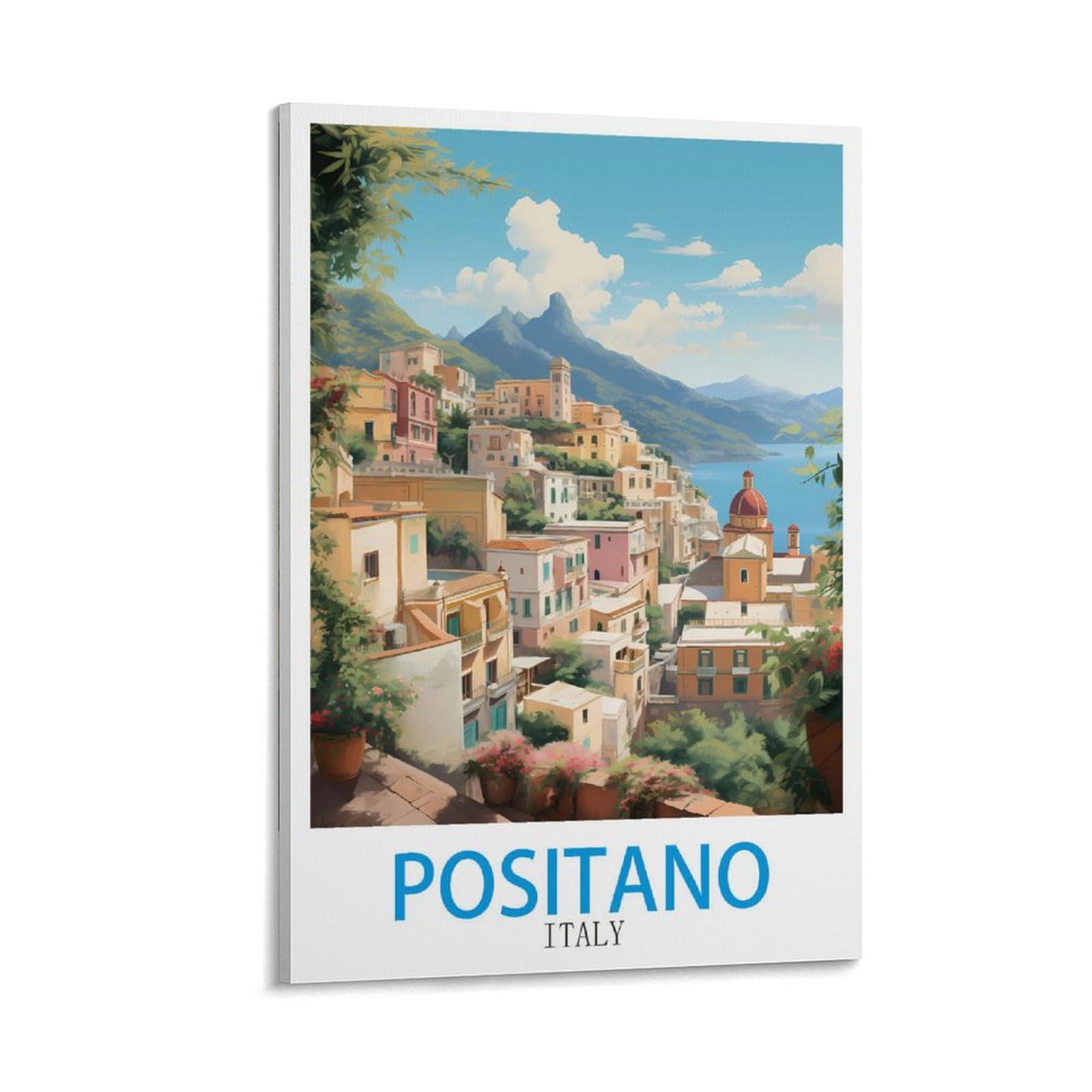 ZBBGGOZ Positano Italy Vintage Travel Posters 08x12inch(20x30cm) Canvas Wall Posters And Art Picture Print Modern Family Bedroom Decor