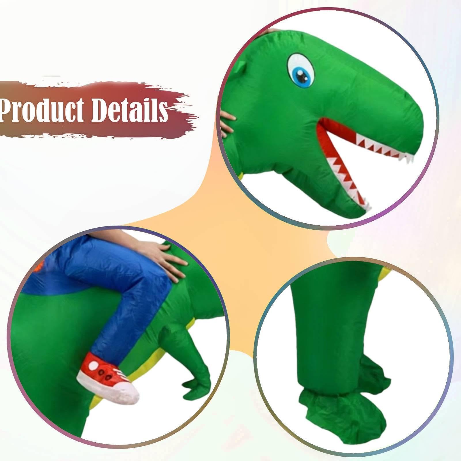 Disfraz Inflable Dinosaurio para Fiestas Disfraces y Juegos rol. Traje Completo para espectáculos y Fiestas, Adultos