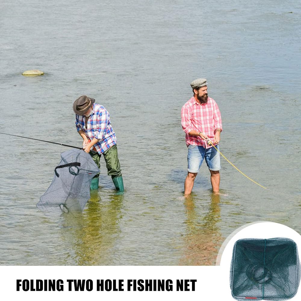 Nasse a Poisson, 50 x 20cm Filet Peche, Pliable Nasse a Ecrevisse, Fish Trap pour Crevettes Écrevisses Homards Anguilles