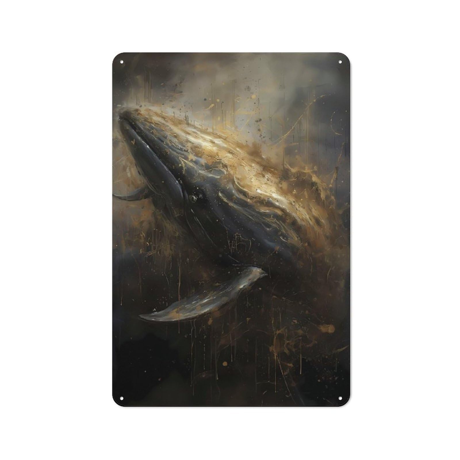 Junmoney Whale Magic Decorative Tin Sign 30X20cm, Old Fashioned Old Style Wall Plaque For Lounge, Study, Pub Or Wall Gallery