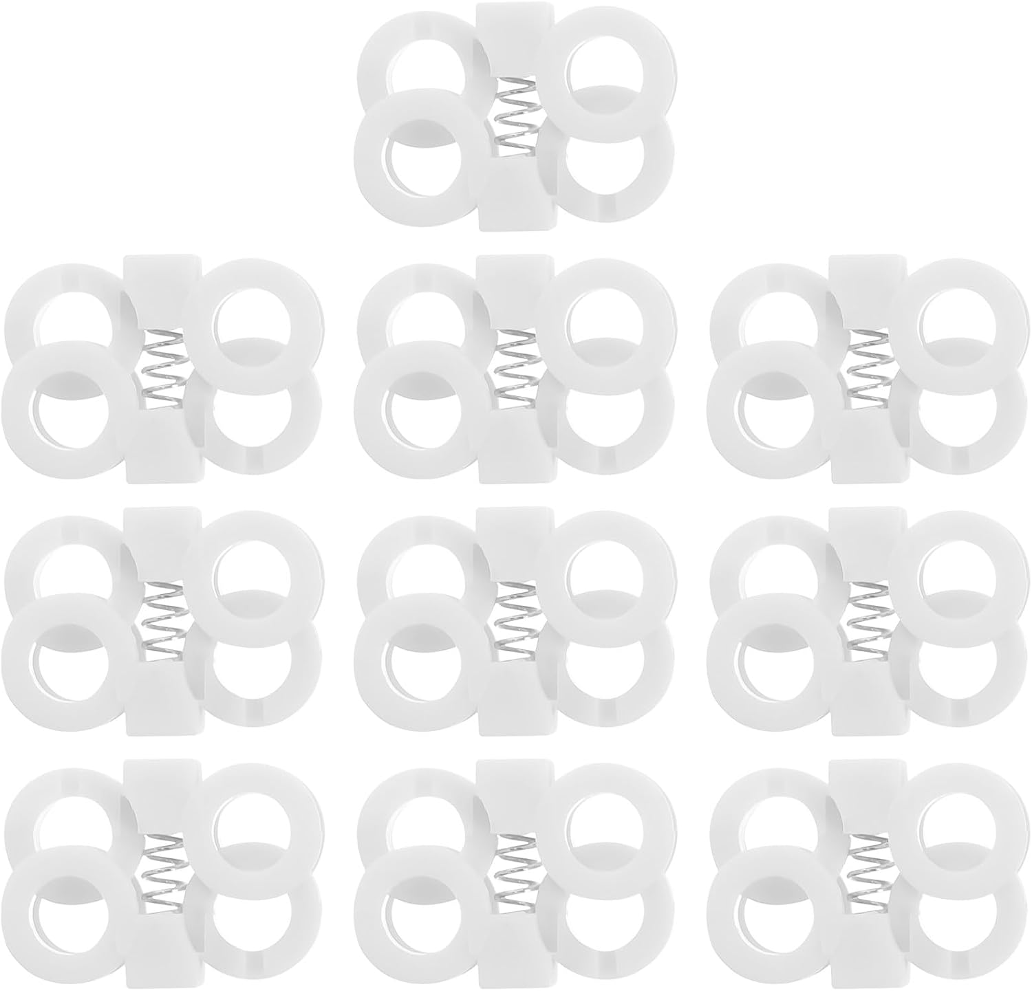 SUPVOX 10pcs Shoelace Cord End Clips No Tie Lace Fasteners Plastic Shoe Lace Buckle Locks for Adults and Sports Shoes White Large Size