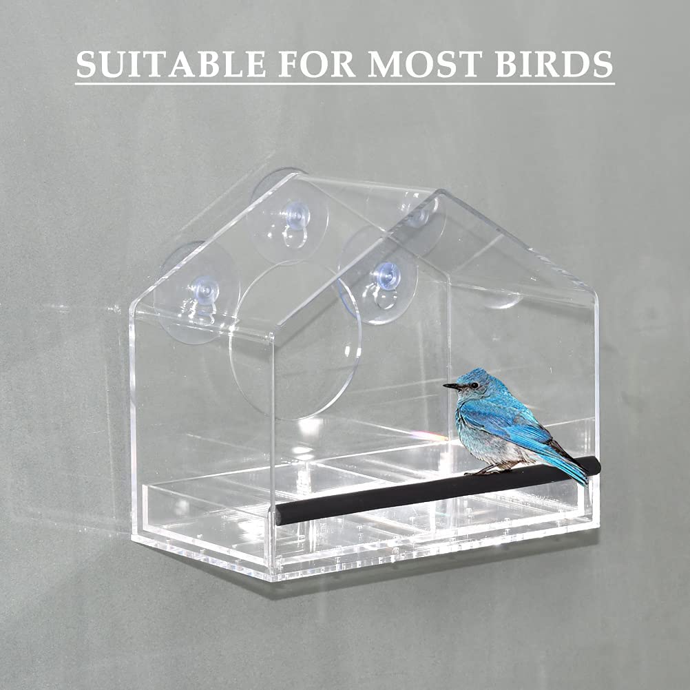 Fenster-Vogelfutterstation Aus Acryl – Mit Saugnäpfen, Einfach Zu Montieren