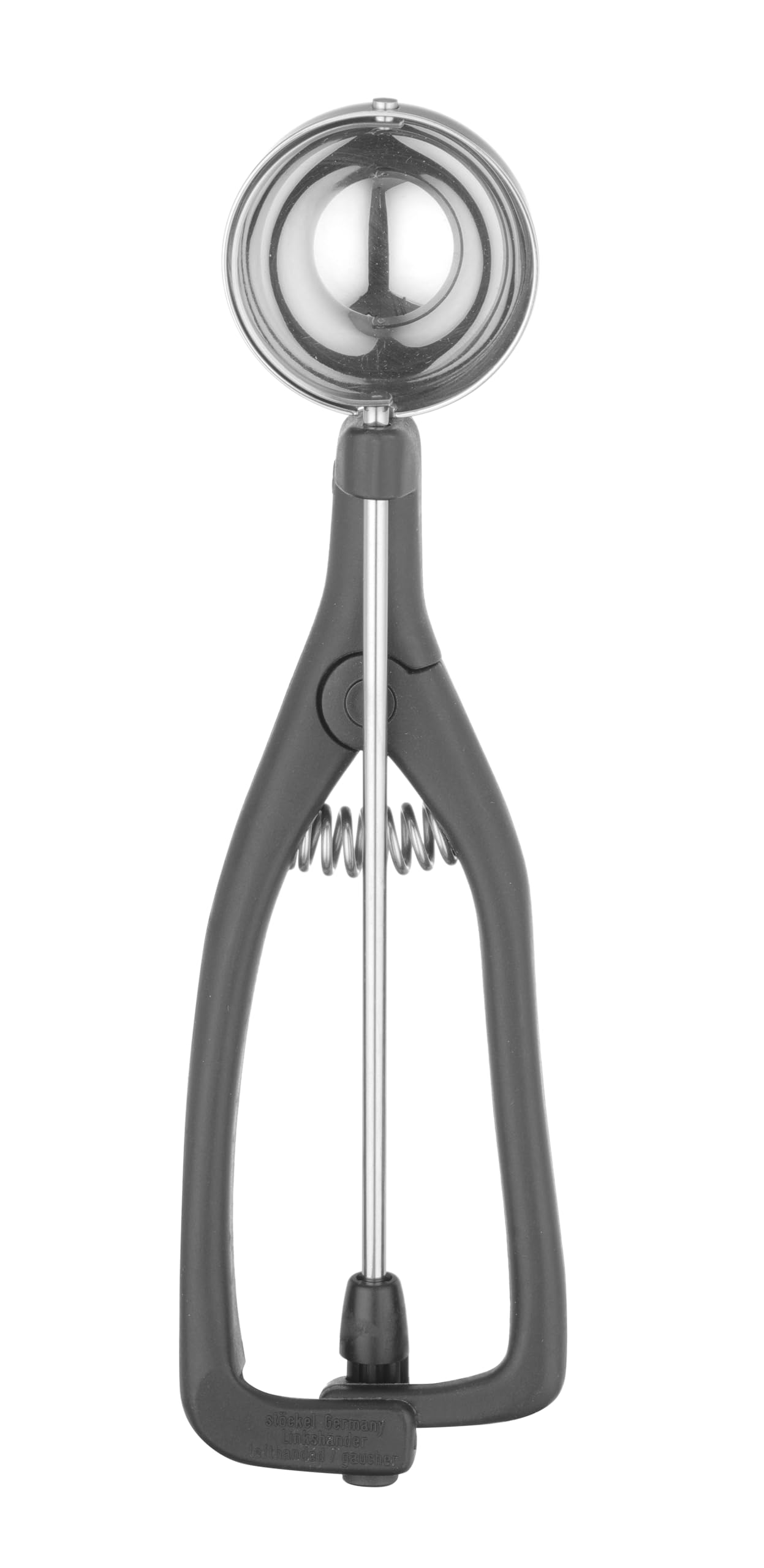 HENDI Eisportionierer für Linkshänder, Stöckel, mit Auslöser, mit farbiger Pins, ergonomischer Griff, Eislöffel, Eiscreme Löffel, Eiscreme Kugel, 1/40, ø45mm, Edelstahl, Polyamid