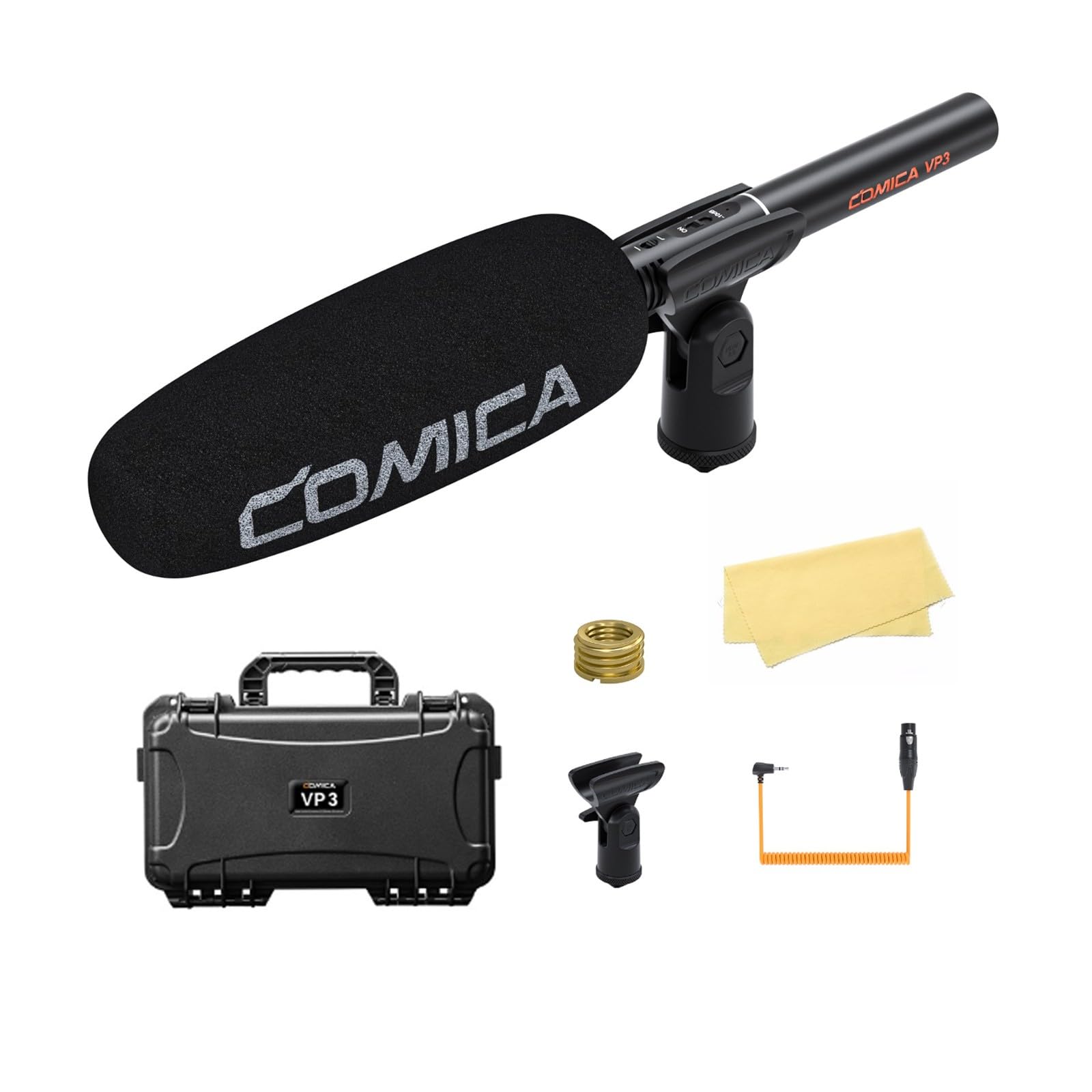 COMICA VP3 XLR Shotgun Microphone Compatible with Camera/Cinema Camera,Super Cardioid Directional Condenser Mic for Video Shooting, Location Sound,