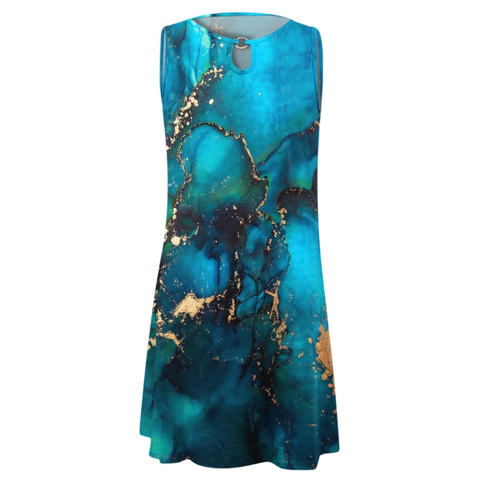 Sukienki damskie sukienka letnia sukienka z kwiatowym nadrukiem zwiewna dziurka od klucza Midi Tank Casual luźna plaża Mini zimne ramię Boho Tshirt linia tunika typu shift