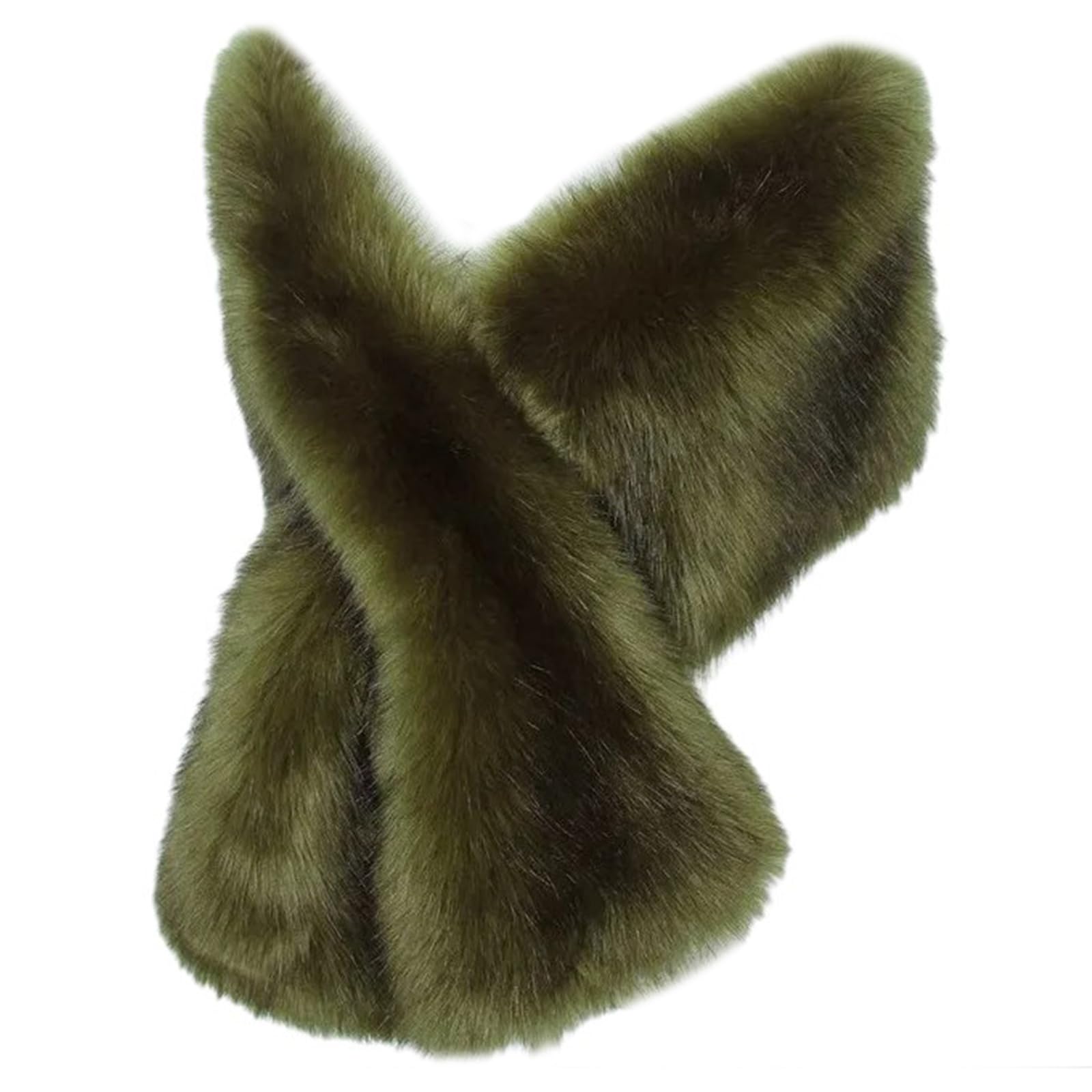 LXJLXD Winter Warm Bridal Shawl Wedding Shawl Bride Capes Cloak Faux Furs Women Wrap Soft And Warm Winter Accessory(green black tip)