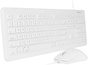 Macally USB Wired Keyboard and Mouse Combo with 2 Port USB Hub & Apple Shortcut Keys for Mac and Windows PC (MKEYXU2COMBO) - coolthings.us