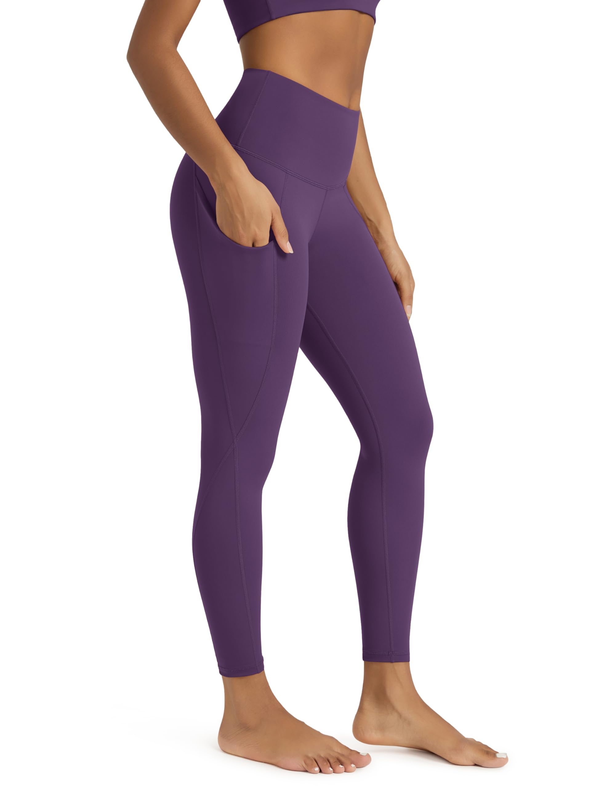 ODODOS Women's High Waisted Yoga Leggings with Pockets, Tummy Control Non See Through Workout Athletic Running Yoga Pants