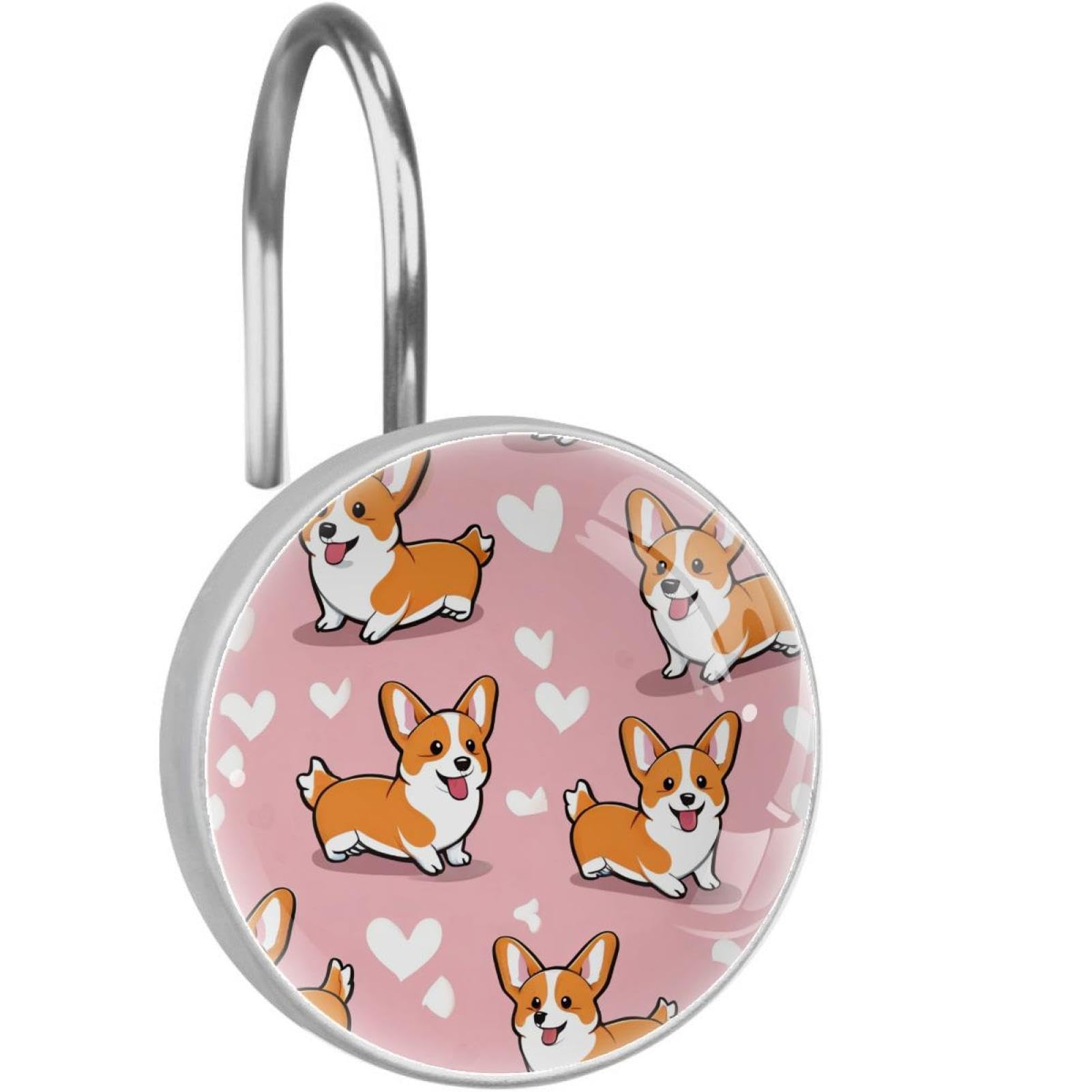 Crochets de rideau de douche Corgi mignons le cadeau idéal pour amoureux des chiens