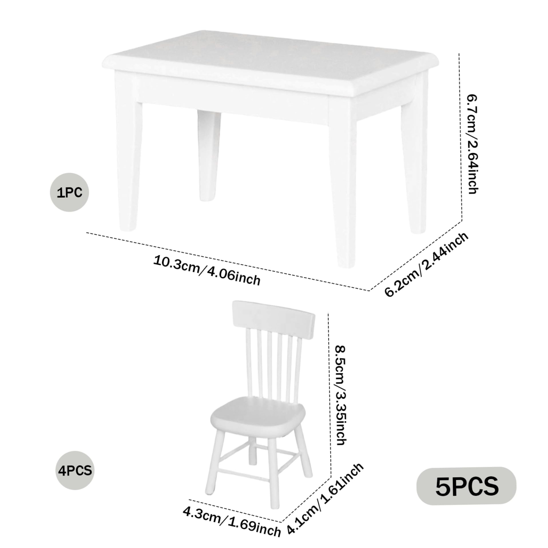 Chrees 1:12 Chaise de Meubles de Maison de Poupée Miniature, Détails Riches, Mini Chaise de Salle à Manger Réaliste avec Pieds Robustes, pour la Décoration de la Maison de Poupée (Noire