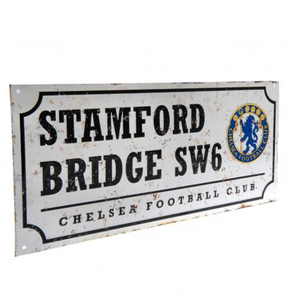 Chelsea FC Official Metal Retro Street Sign (40 x 18cm)