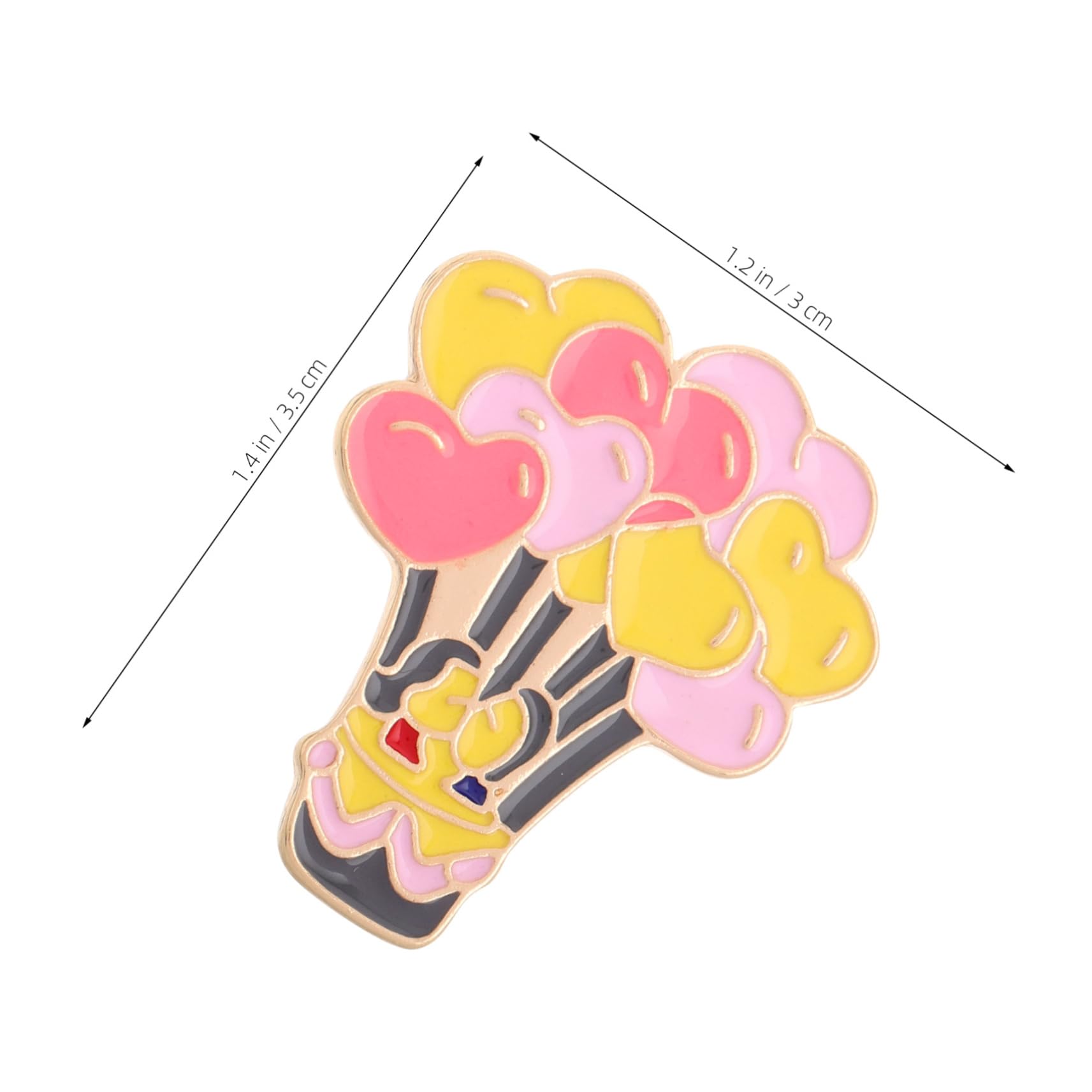 Broche con Forma de corazón de aleación con Forma de Globo aerostático para Mujer, Elegante, para Solapa, Bonito Accesorio para San Valentín