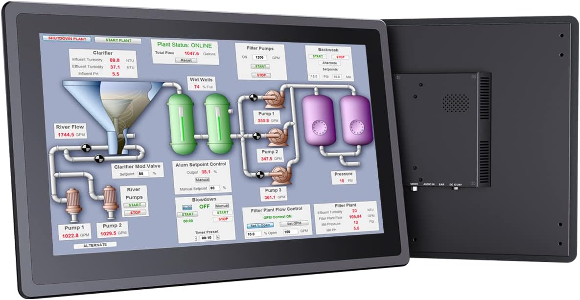 LILLIPUT 15.6" TK1560/T 10-Point Touch Screen Monitor and 1000 nits high Brightness IP65 Front Panel Design with HDMI, VGA, AV Metal Frame Touch Screen Monitor