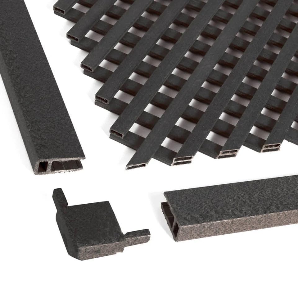 Pack Instalación Celosía Lop + 3 Perfiles + Kit Escuadras Antracita 1x2 M