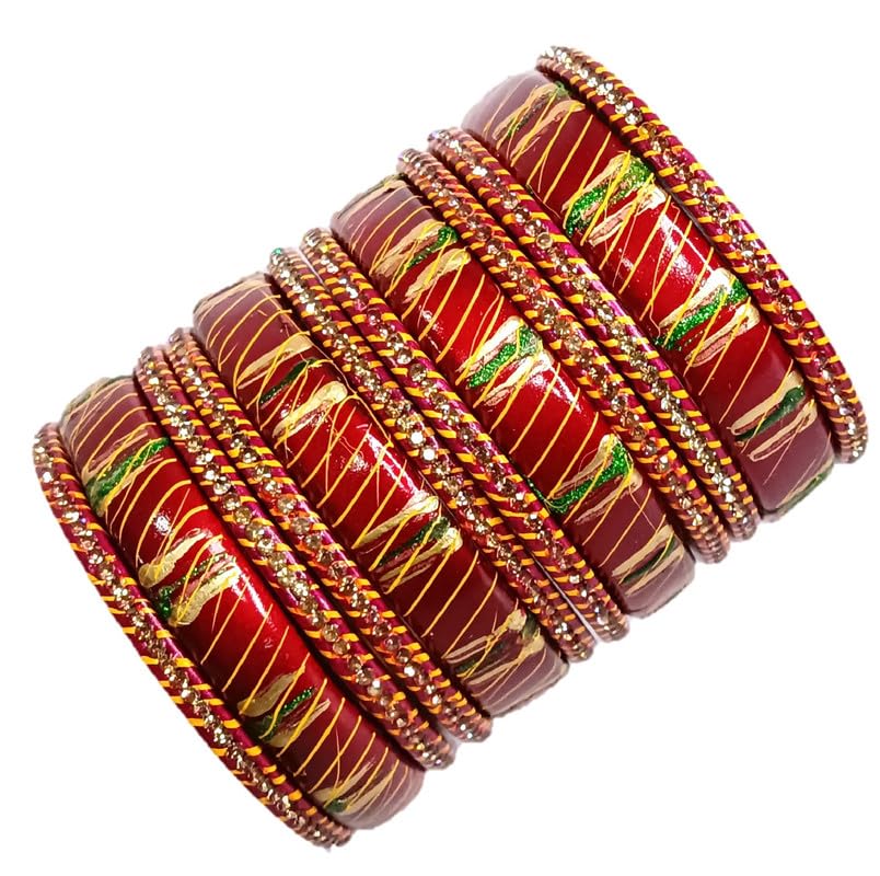 Anshi Creations Traditional Handmade beautifully designed Lac/Lakh bangle set (X157,Maroon,2.2,Pack of 12) (B0CJ2KV8GL) Amazon Price History, Amazon Price Tracker