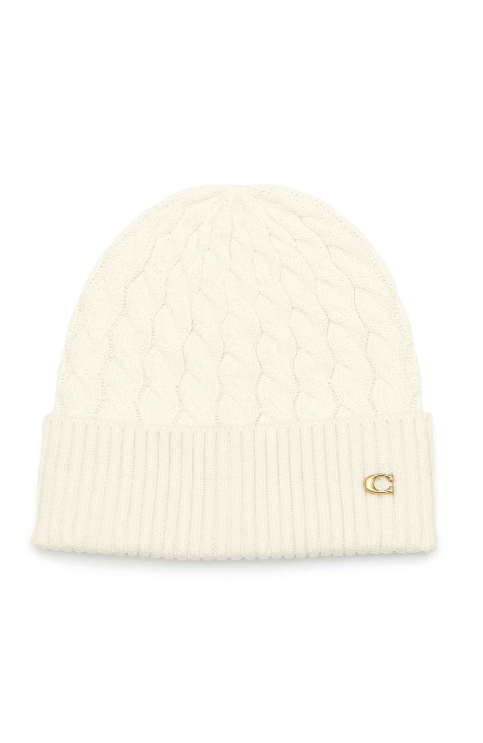 Coach Women's Cable Beanie, Chalk
