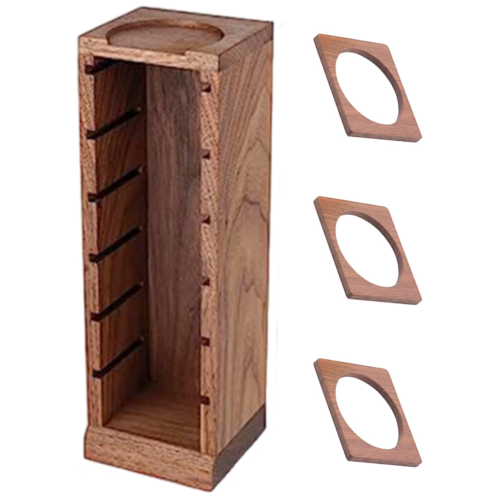 Porte-filtre à café en chêne naturel avec plan ergonomique en bois