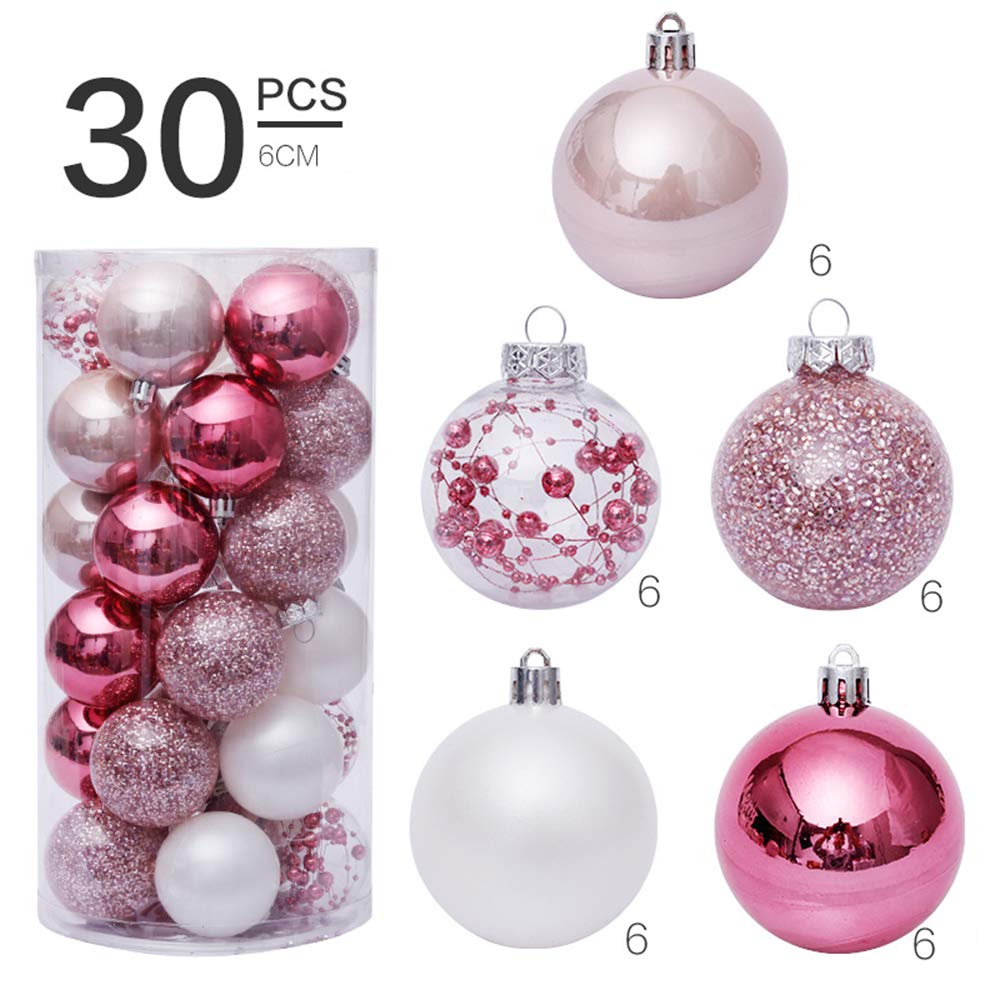 Weihnachtskugeln Gadget Set Christbaumschmuck Kugel Familie Festival Hochzeit Treffen Dekorationen bruchsicher (30 Stück) 6 cm, 4
