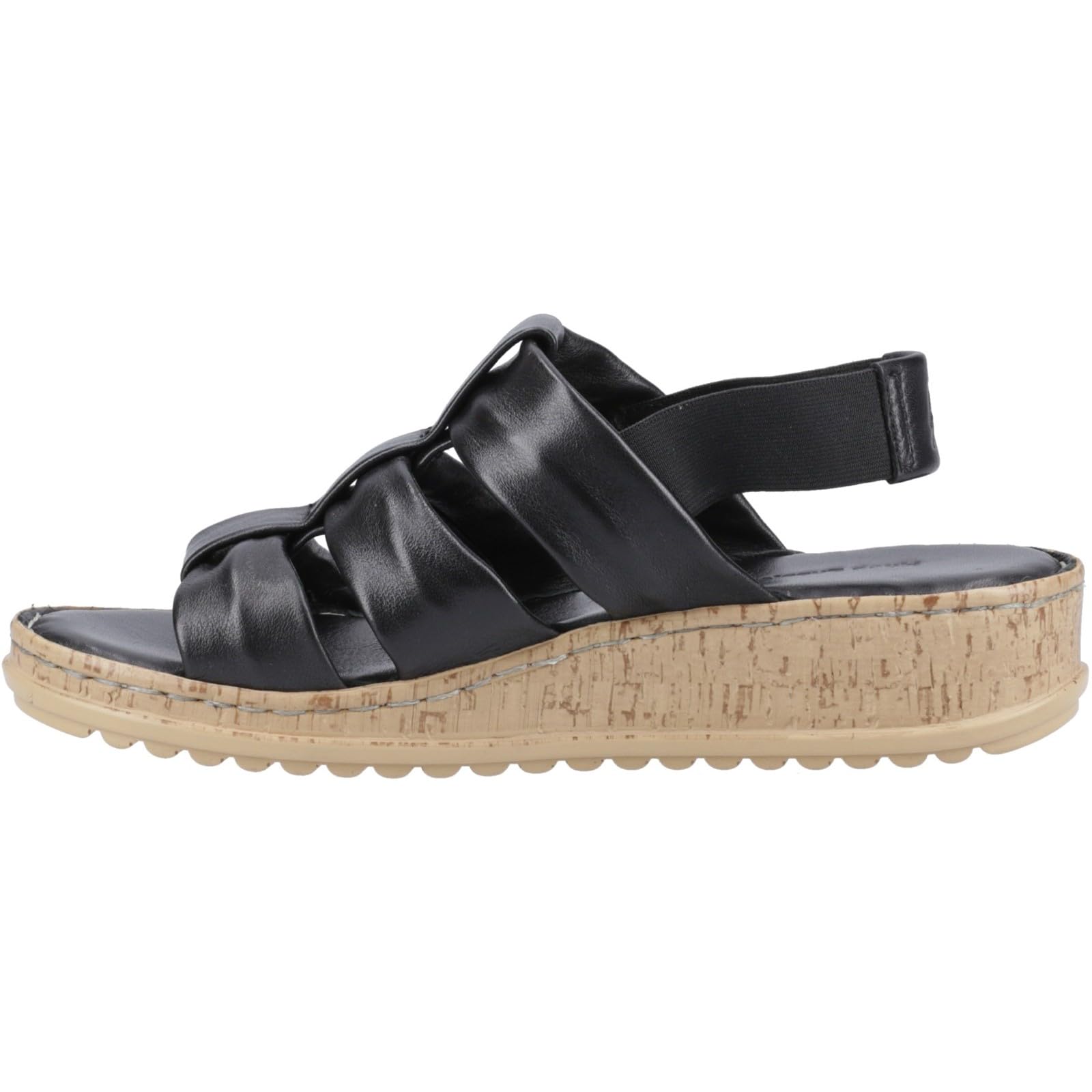 Hush Puppies Female Eden Wide Fit Sandal, Black, 4