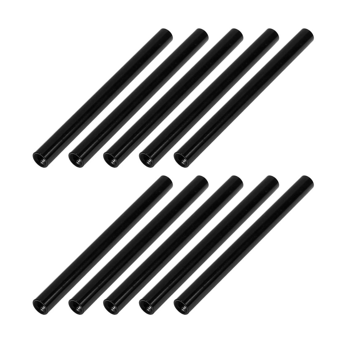 Sourcingmap 10Pcs M3 x 60mm Round Aluminum Column Alloy Standoff Spacer Stud Fastener for Quadcopter Black